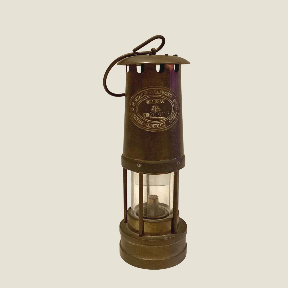 Vintage Miner's Safety Lamp – Cambrian No. 207817 – E. Thomas & Williams – Wales – 1980s