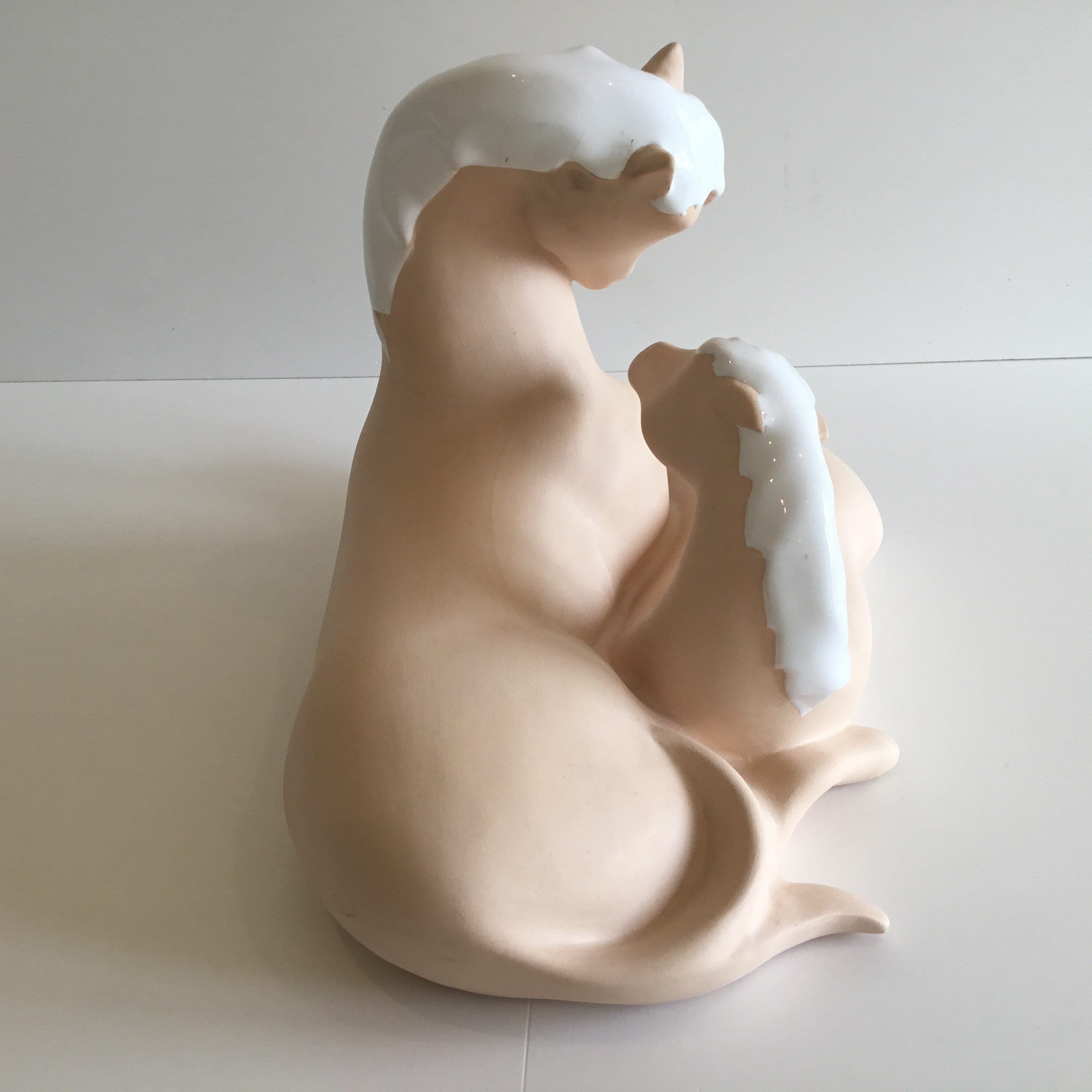 Vintage Ceramic Sculpture | 1970s CHZ Spain Pair of Horses, Hand Painted Glossy Mane — photo 3 of 11