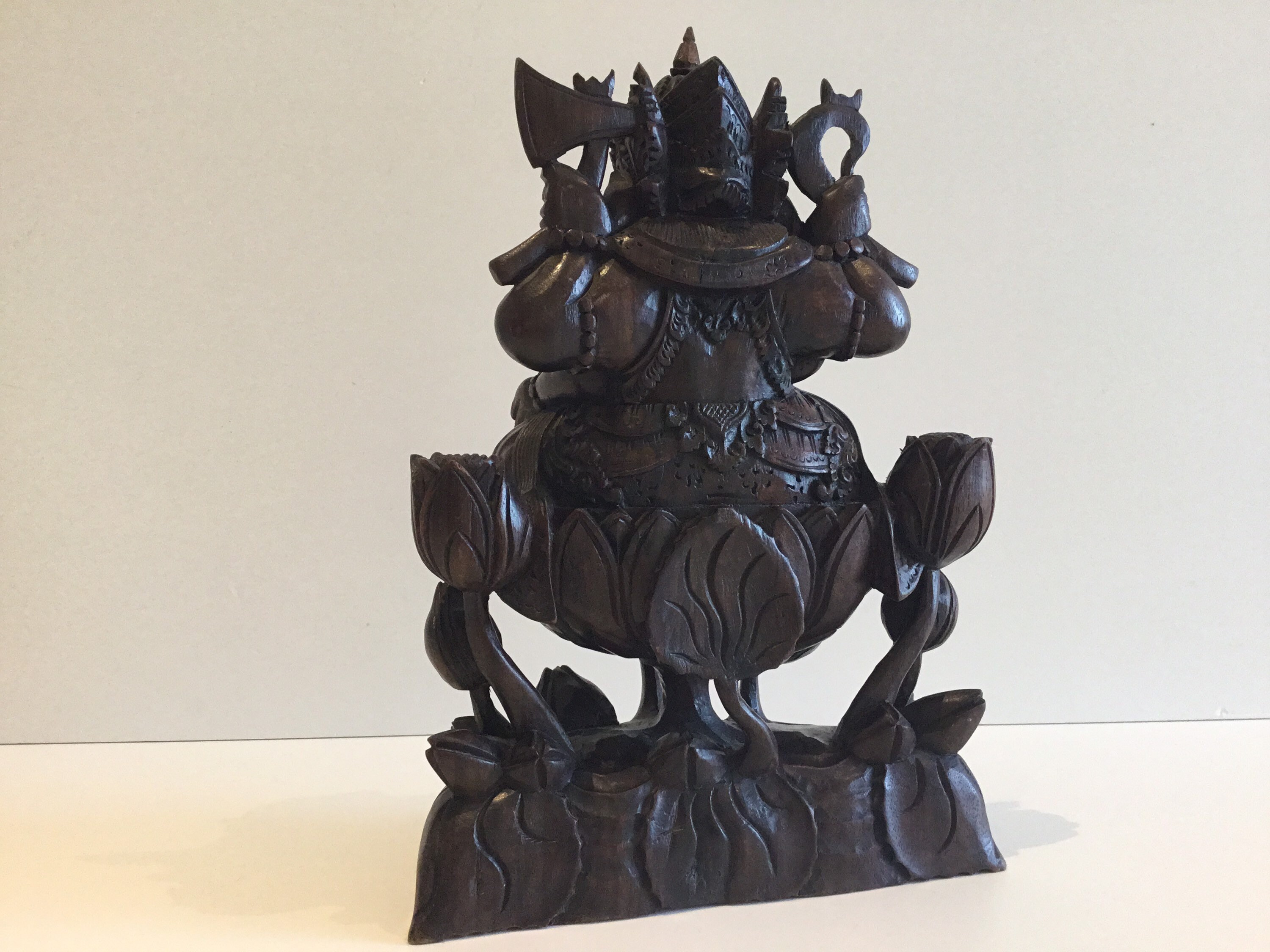 Antique Sculpture Ganesha Hand Carved Wood Hindu Art (1930s) — photo 7 of 11