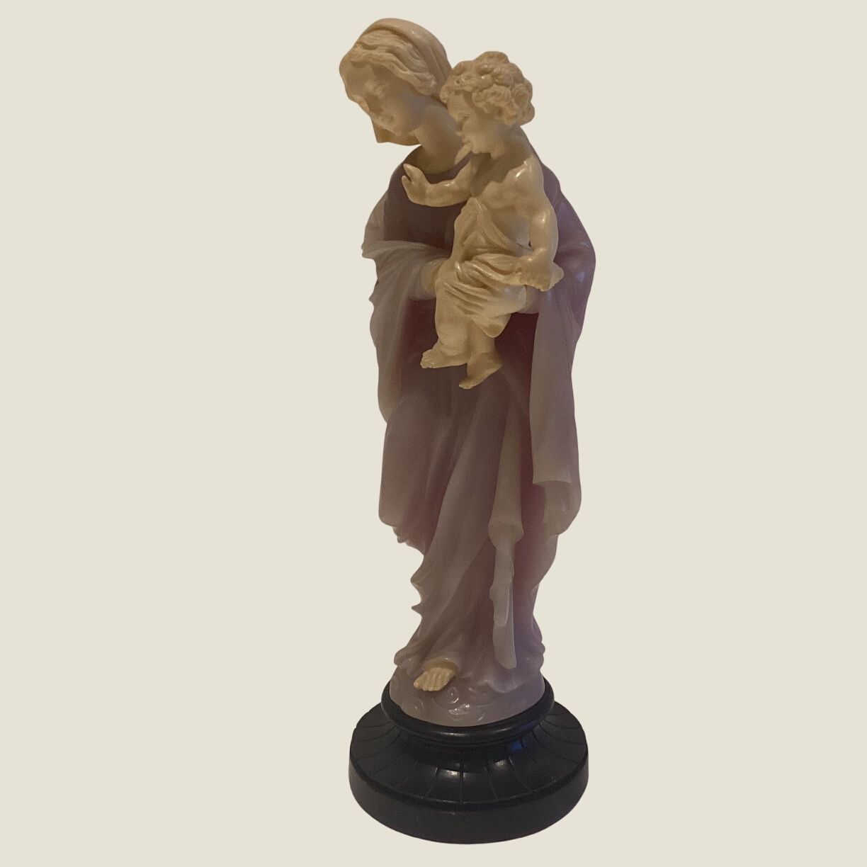 Vintage Italian Sculpture | Gino Ruggeri Madonna & Child 1960s, Bonded Marble Statue