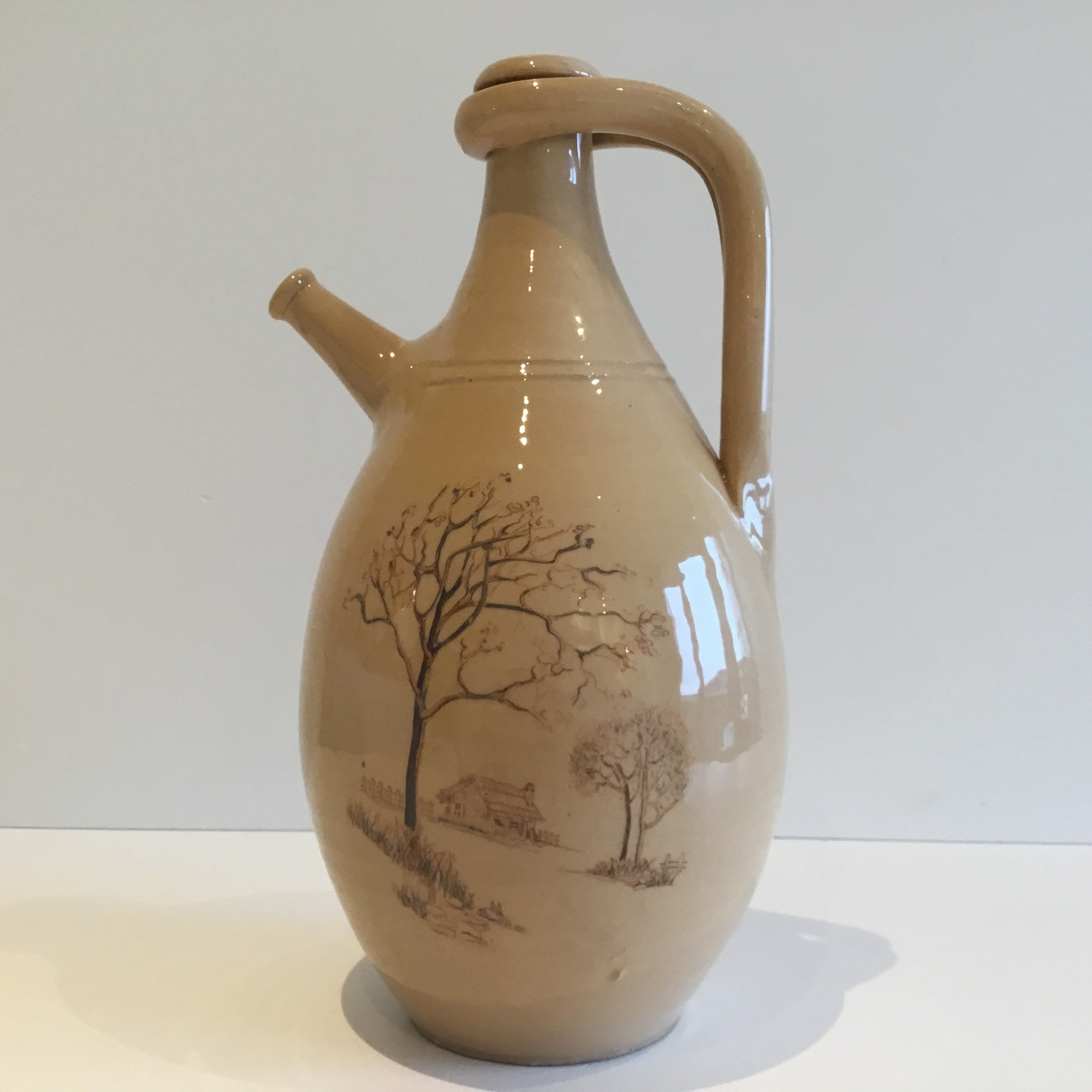 Italian Majolica Jug Hand Painted Ceramic Pitcher Vintage Italy 1950s Rare — photo 3 of 8