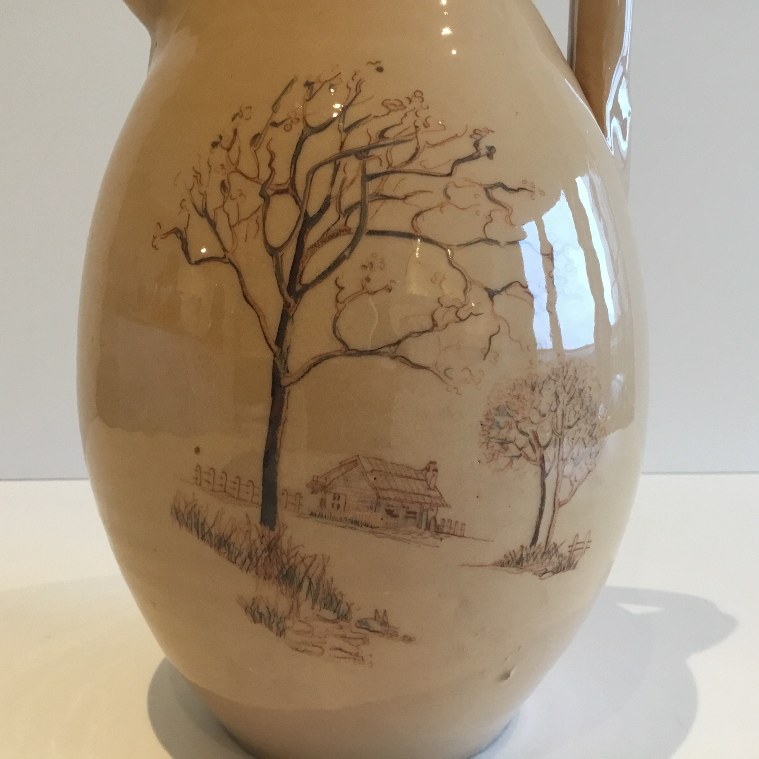 Italian Majolica Jug Hand Painted Ceramic Pitcher Vintage Italy 1950s Rare — photo 4 of 8