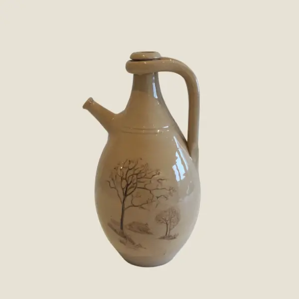 Italian Majolica Jug Hand Painted Ceramic Pitcher Vintage Italy 1950s Rare