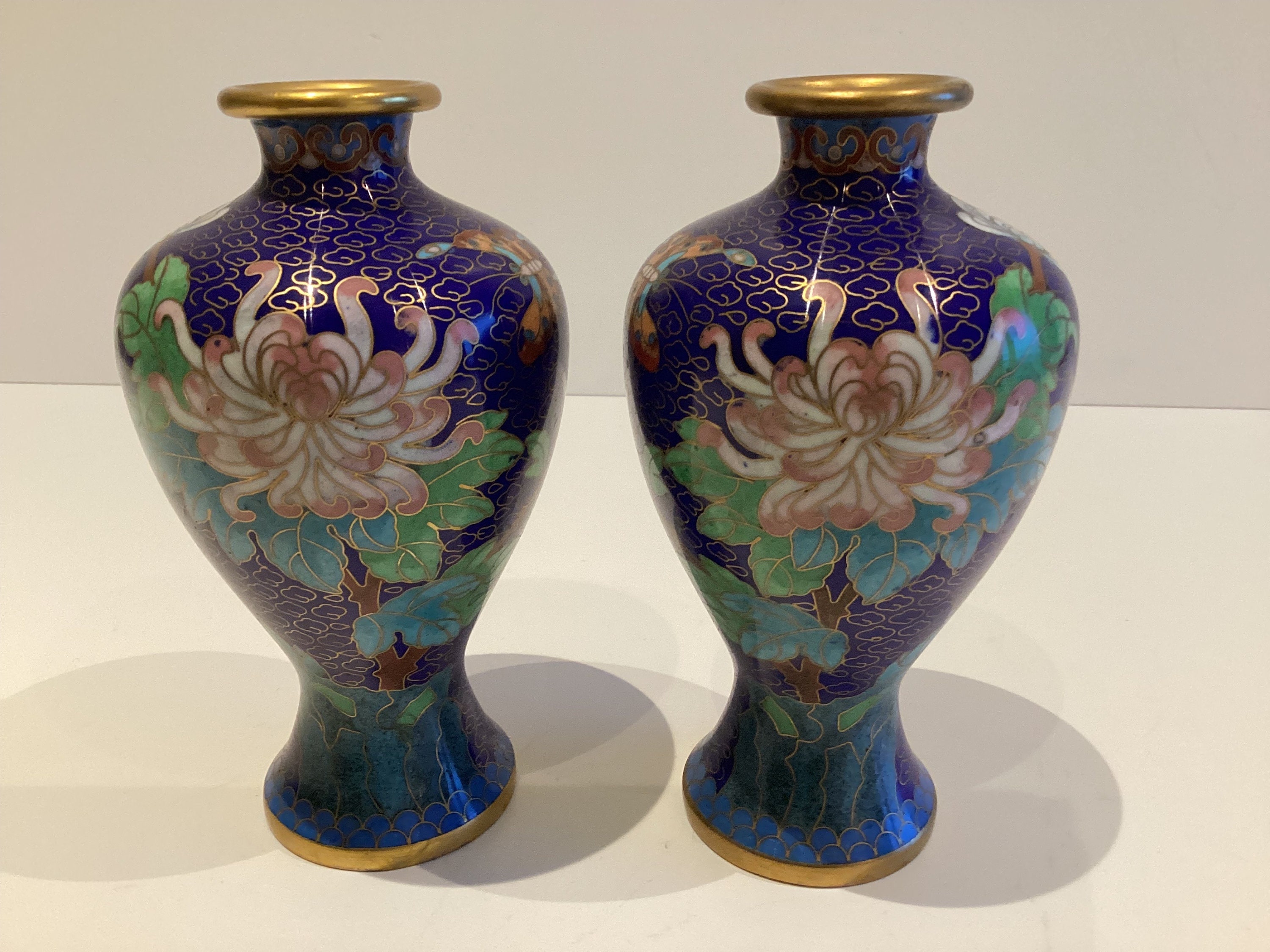 Vintage Cloisonné Vases | 1950s Chinese Home Decor  Hand Made Art — photo 3 of 6
