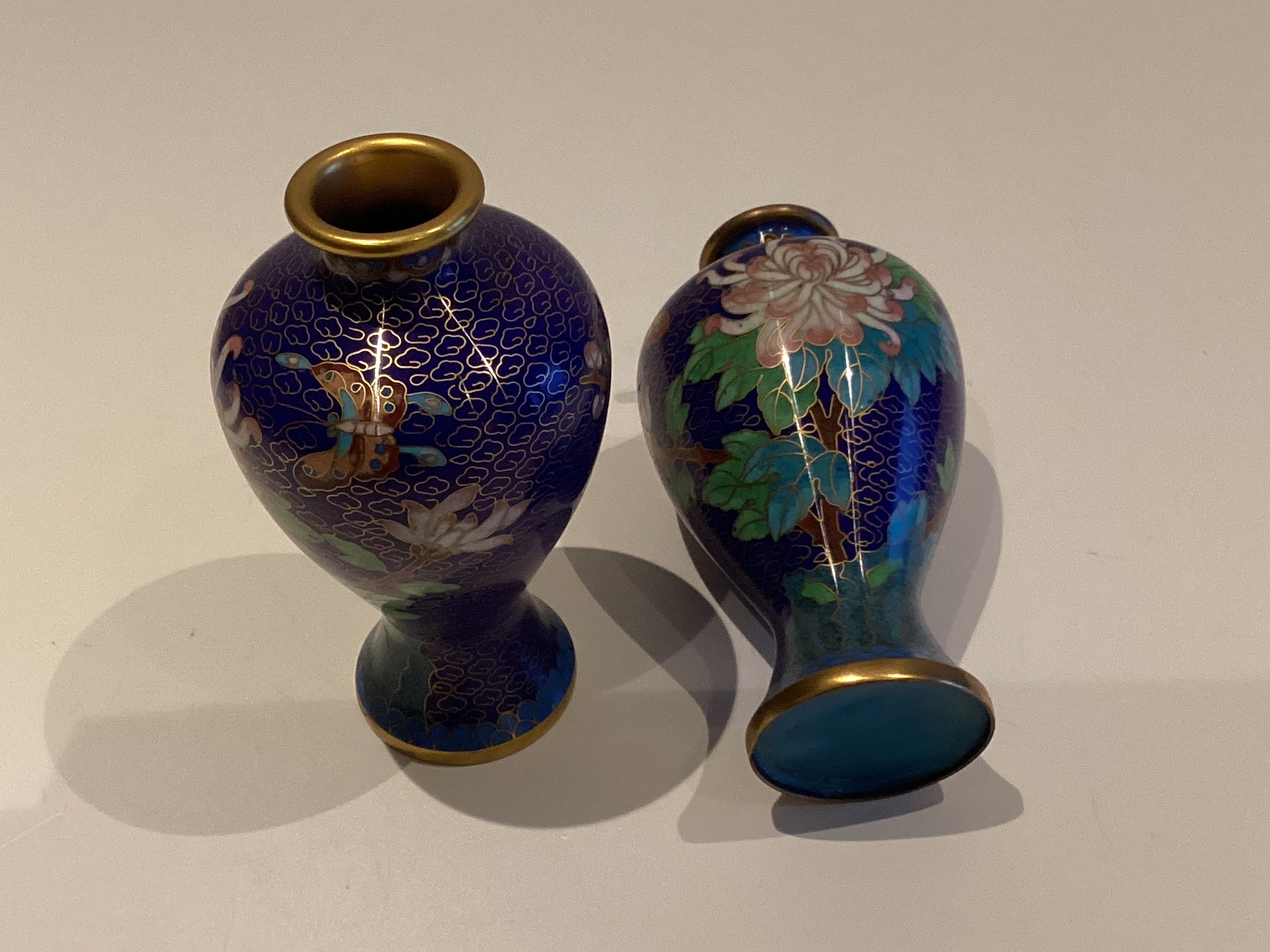 Vintage Cloisonné Vases | 1950s Chinese Home Decor  Hand Made Art — photo 6 of 6