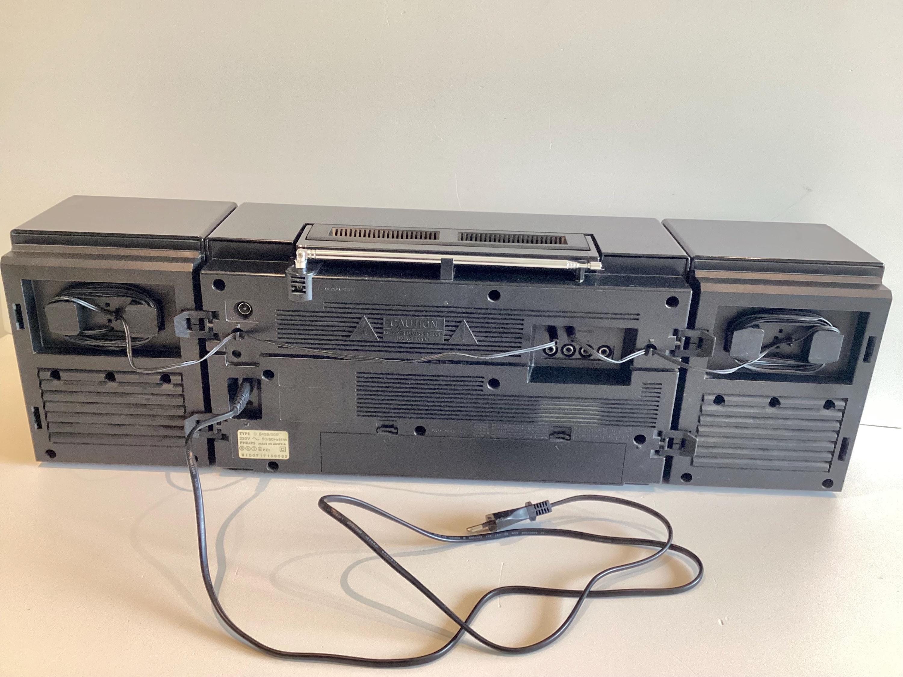 Vintage Boombox Philips D8458/30R (Austria 1980s), Double Cassette Player, Detachable Speakers, Working — photo 10 of 10