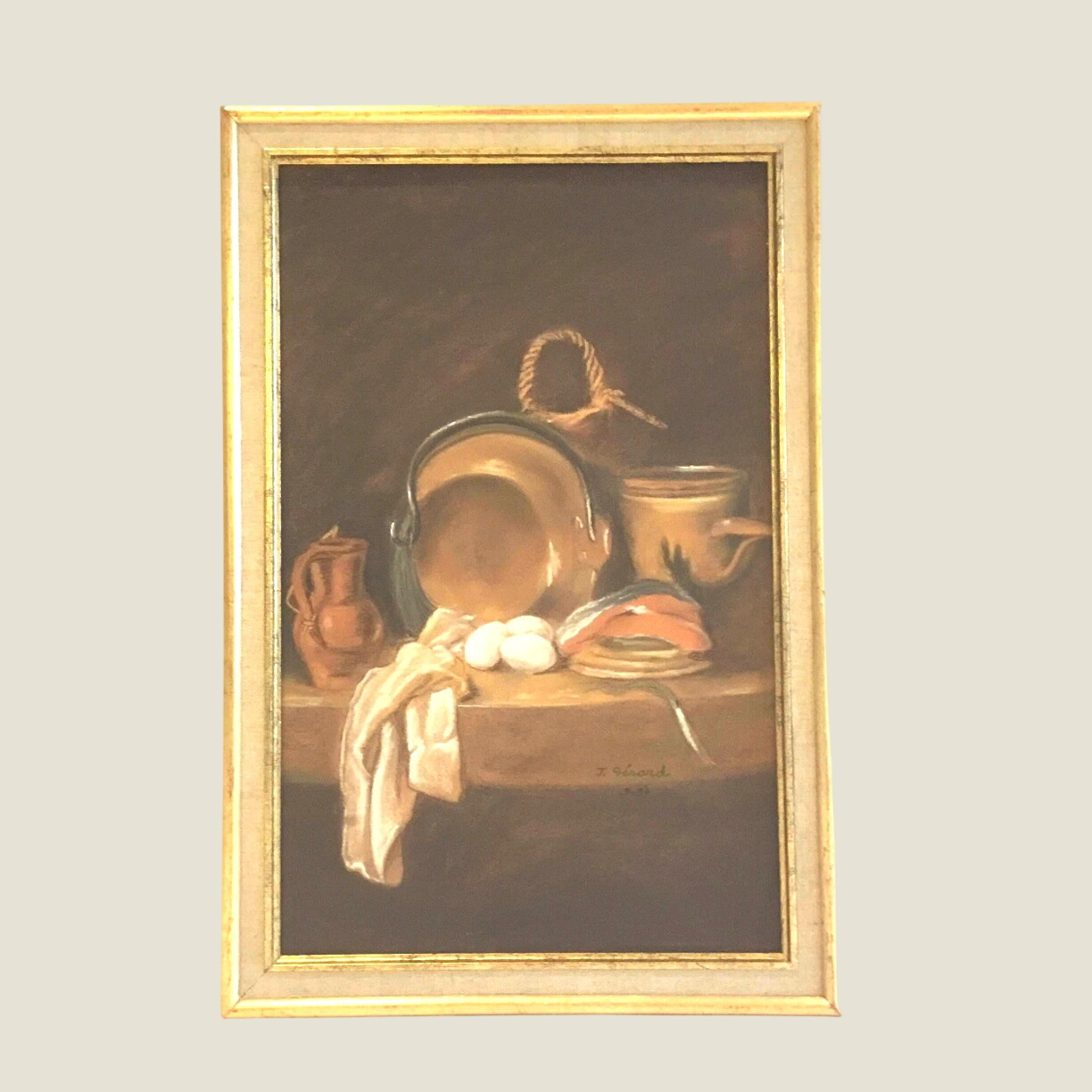 Antique Painting | 1987 Still Life Pastel Technique J. Gérard French Artist