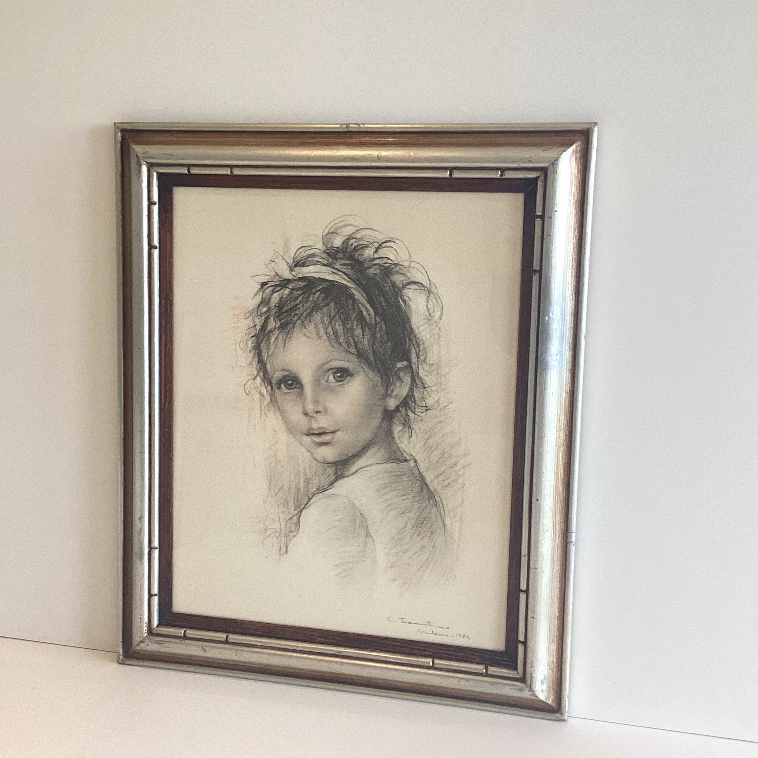 Vintage Lithograph Print | Giuseppe Tarantino 1974 Portrait, Signed Italian Art — photo 2 of 8