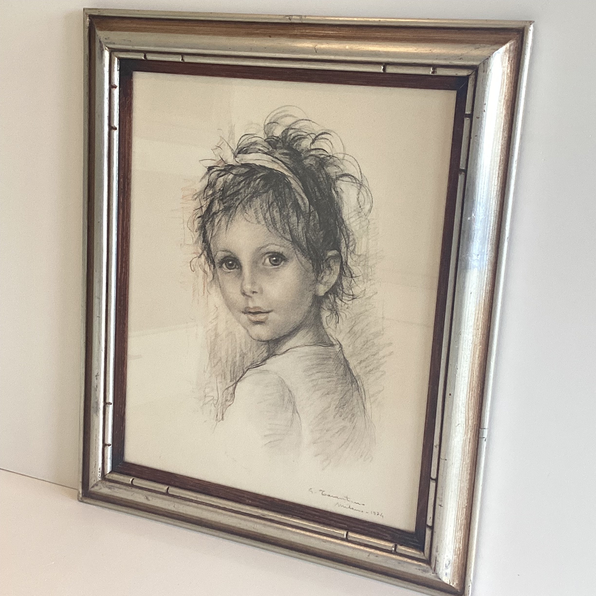 Vintage Lithograph Print | Giuseppe Tarantino 1974 Portrait, Signed Italian Art — photo 3 of 8