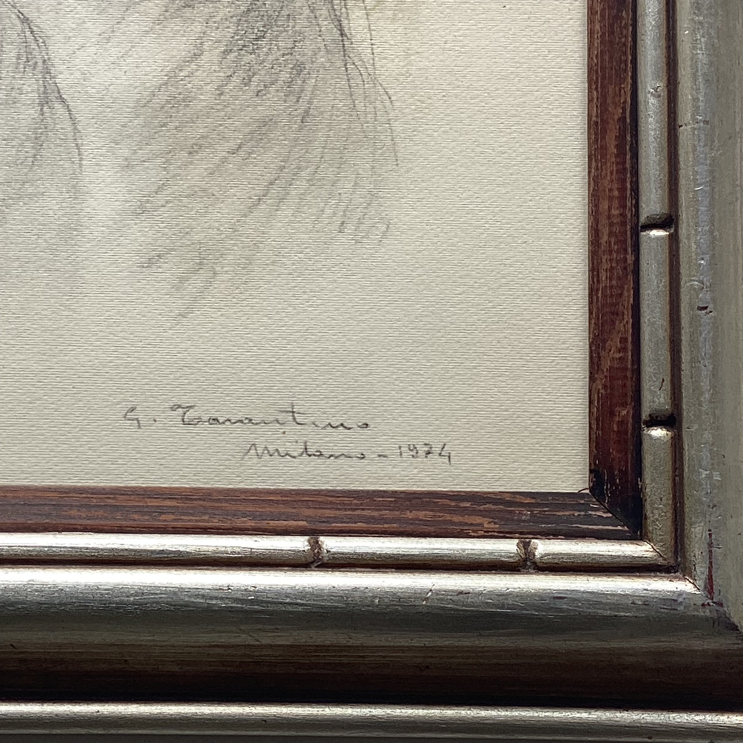 Vintage Lithograph Print | Giuseppe Tarantino 1974 Portrait, Signed Italian Art — photo 7 of 8
