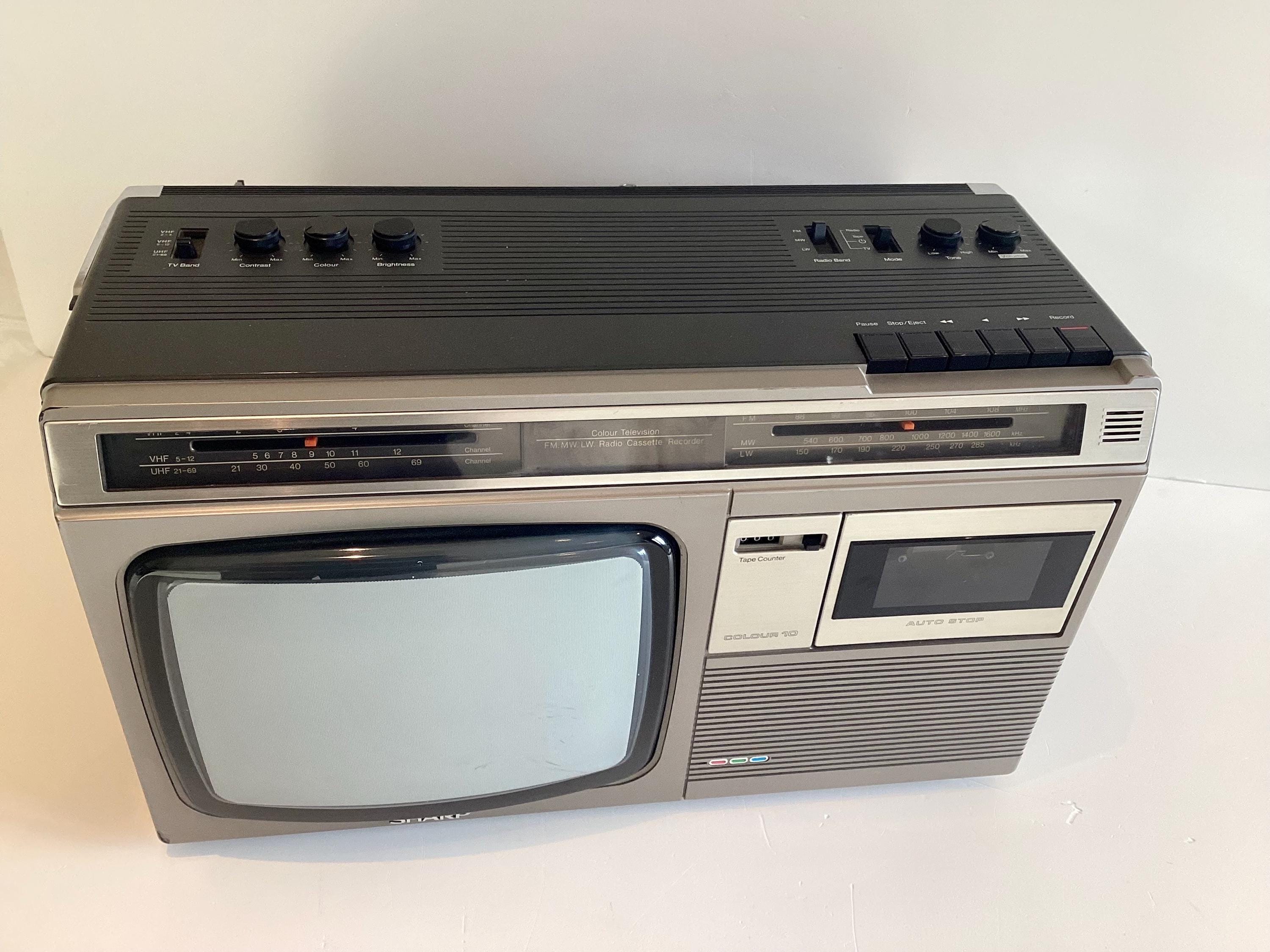 Vintage Radio Cassette Sharp C-1020GA Solid State Color Television, 1980 Made in Japan, Working — photo 7 of 11