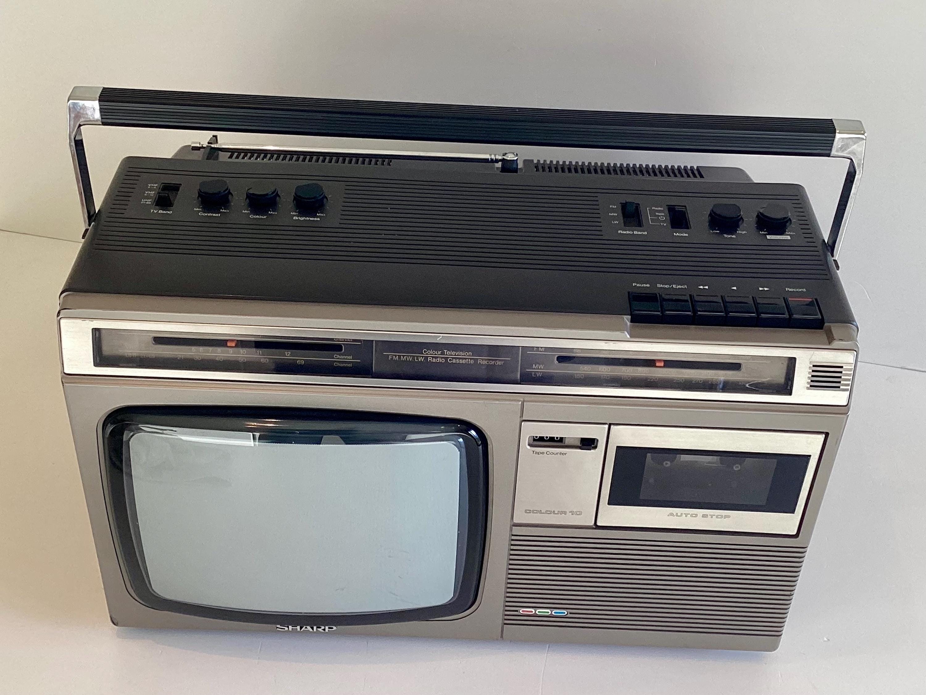 Vintage Radio Cassette Sharp C-1020GA Solid State Color Television, 1980 Made in Japan, Working — photo 9 of 11