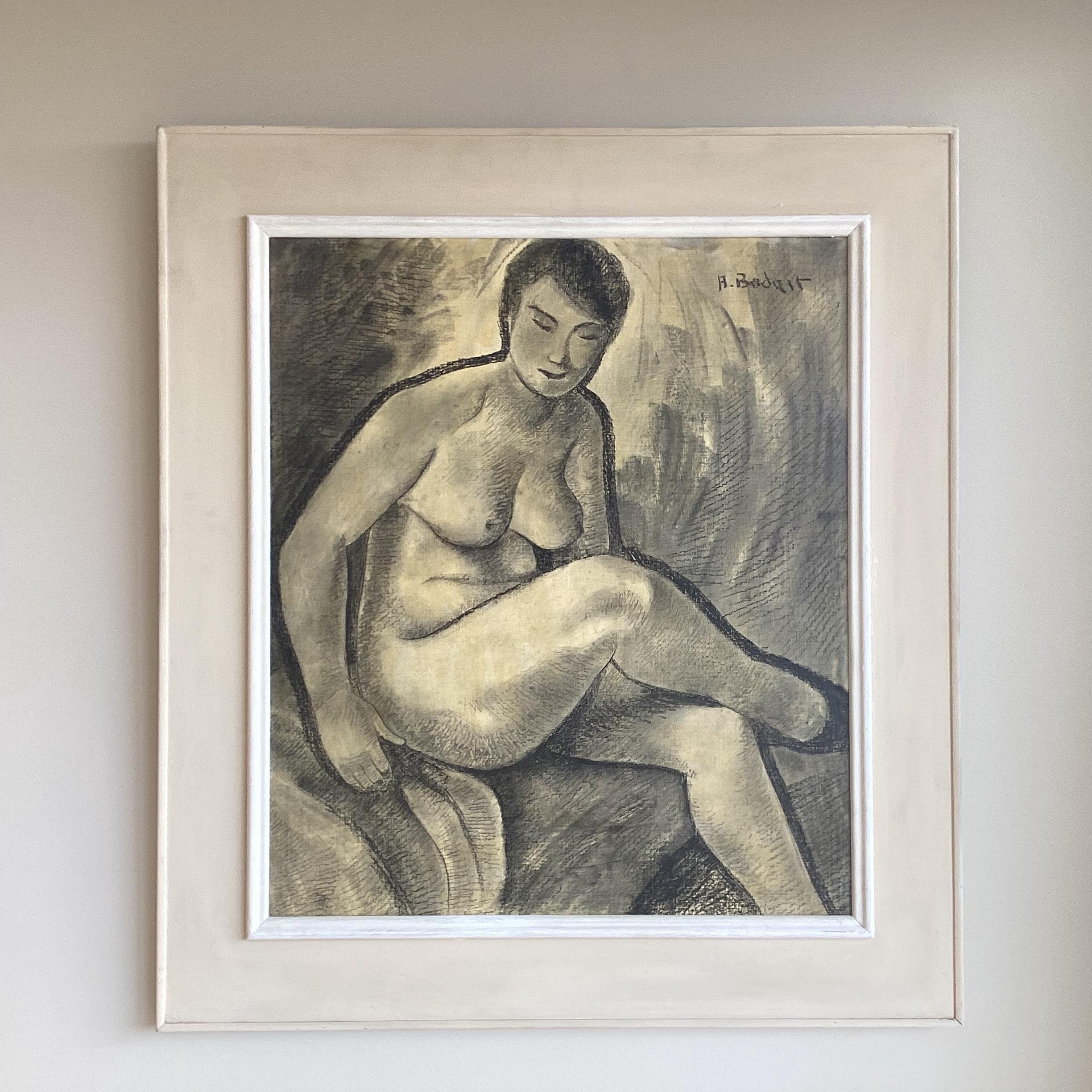Antique Oil Painting Woman Portrait | H. Bodart Art Deco France (1930s) — photo 2 of 9