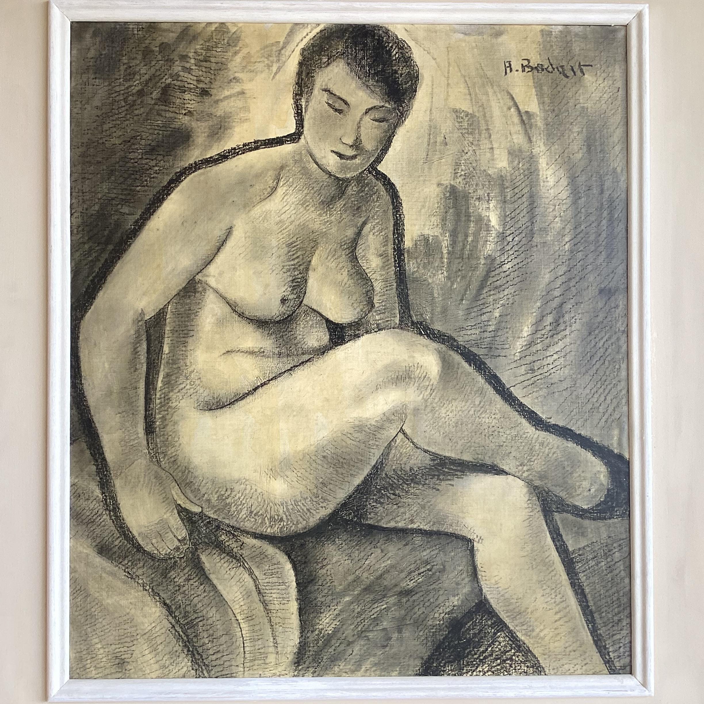 Antique Oil Painting Woman Portrait | H. Bodart Art Deco France (1930s) — photo 4 of 9