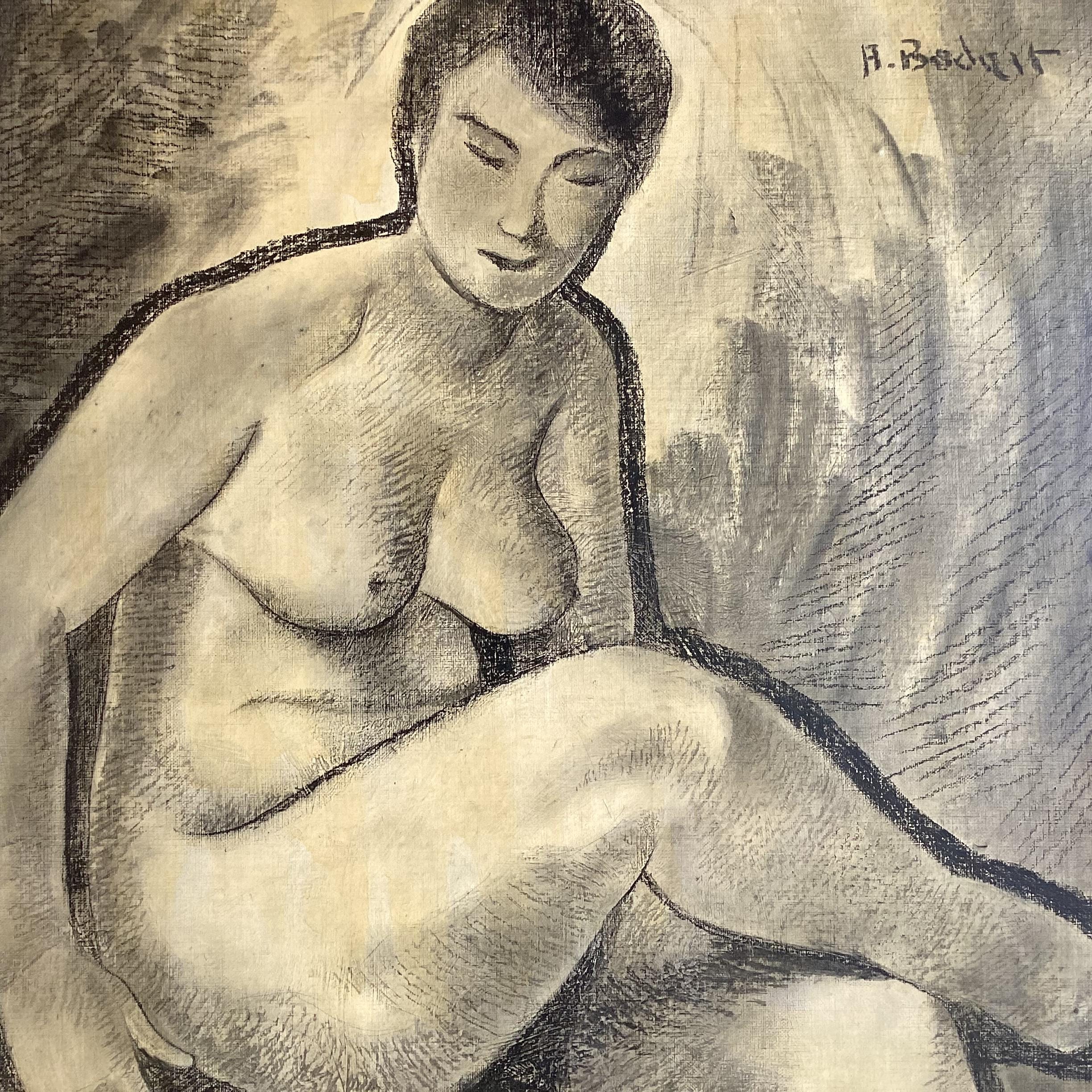 Antique Oil Painting Woman Portrait | H. Bodart Art Deco France (1930s) — photo 6 of 9
