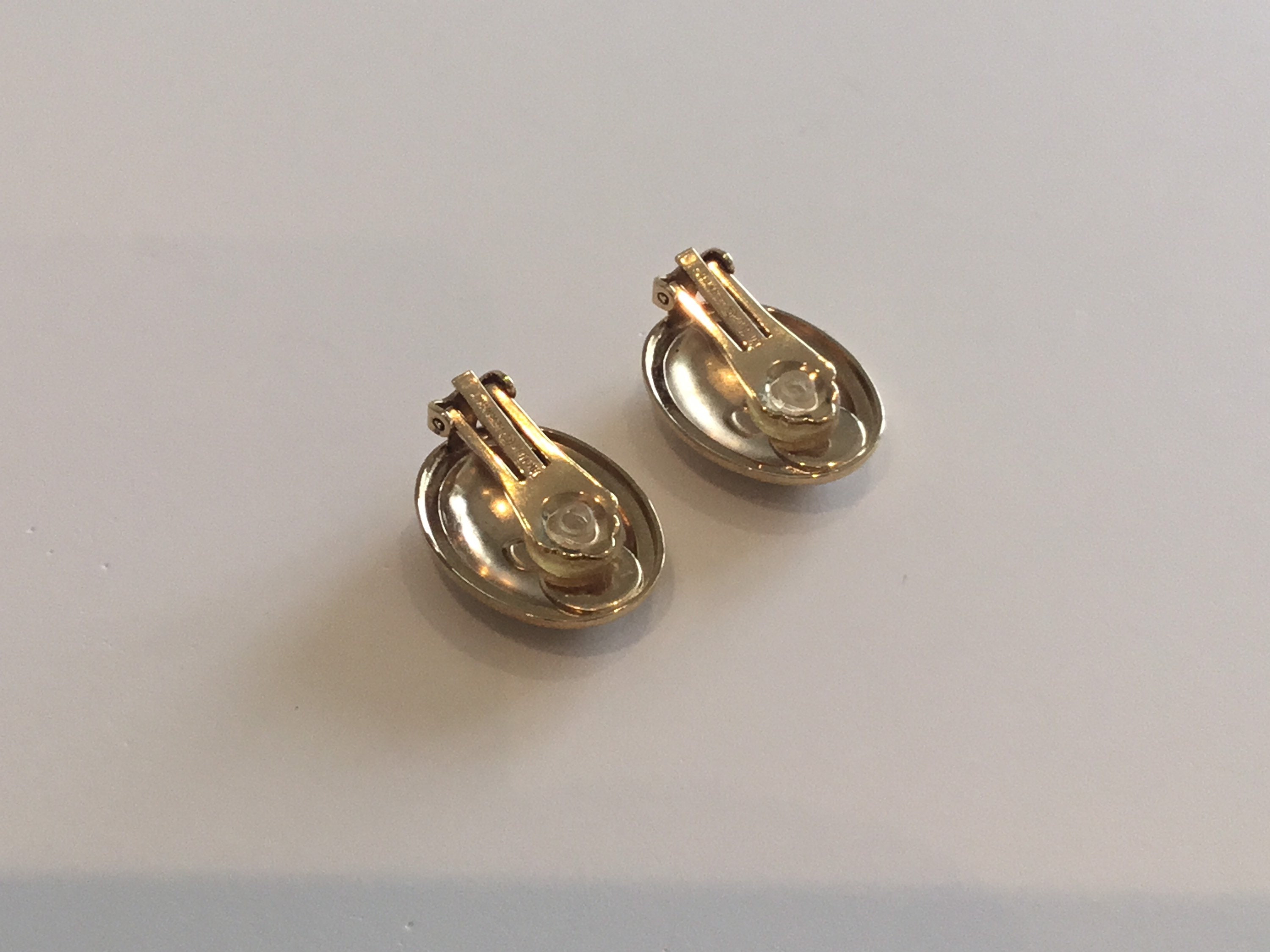 Vintage Christian Dior Earrings | Gold Plated Clip On with Logo, Made in Germany — photo 8 of 8