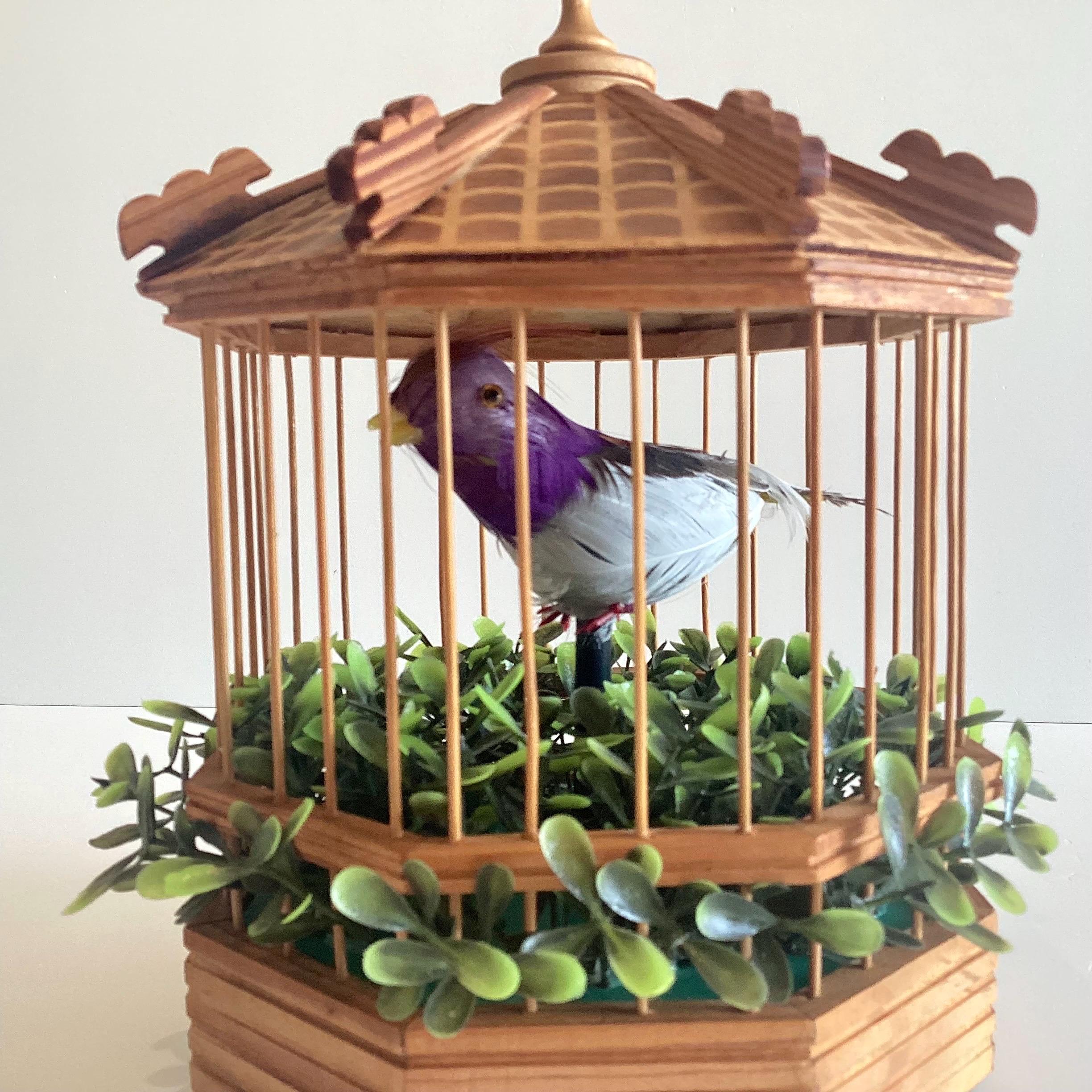 Vintage Automaton – Singing Bird in Cage (1970s) Made in Japan — photo 3 of 7