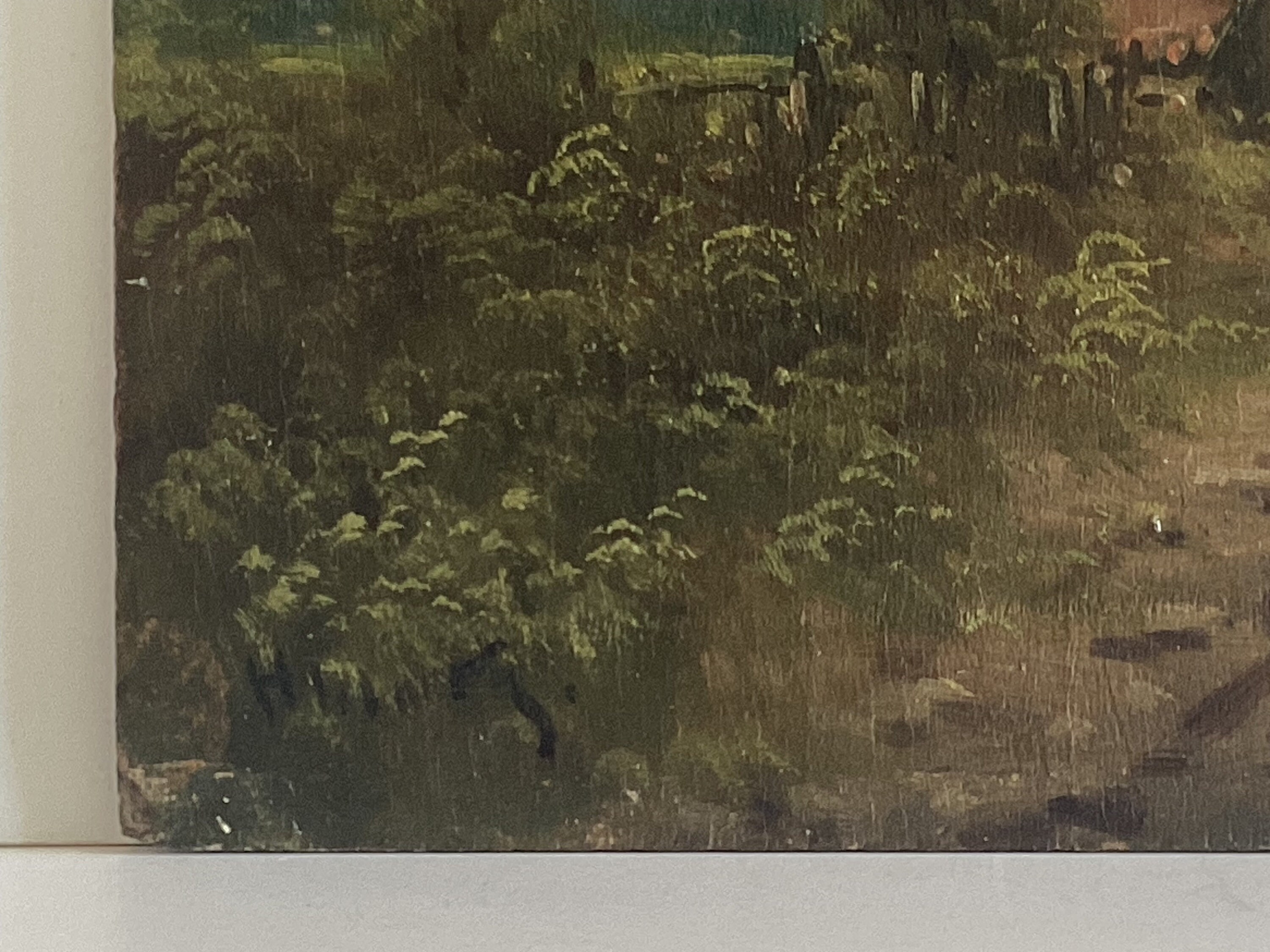 Vintage Oil Painting | 1900s Dutch Landscape, Signed Country Scene on Wood Panel — photo 7 of 8