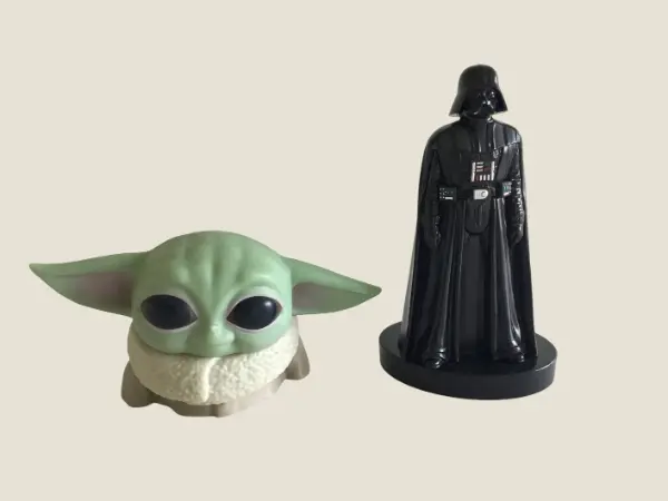 Vintage Star Wars Collectible | Darth Vader Corkscrew & Mandalorian Baby Yoda Night Light