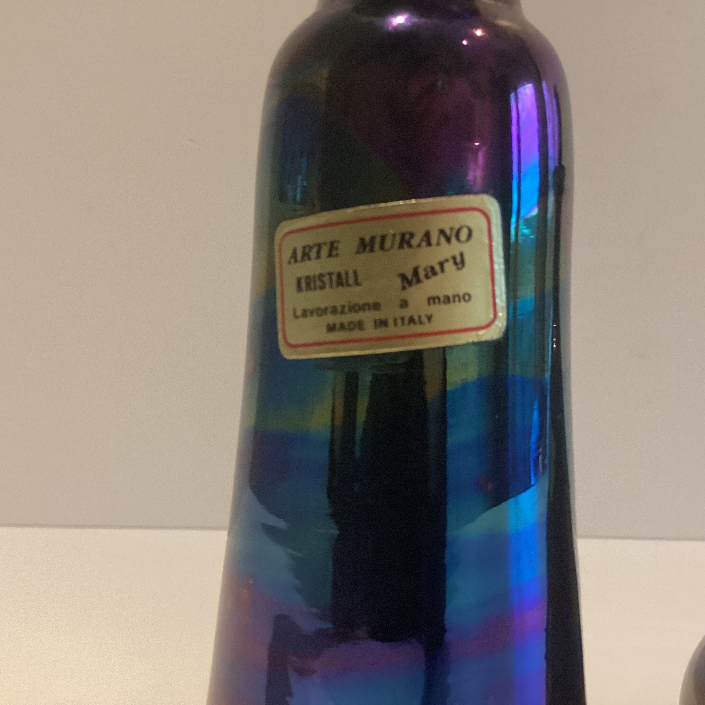 Vintage Murano Vases | 1950s Italian Iridescent Glass, Mary Design with Stoppers — photo 6 of 6