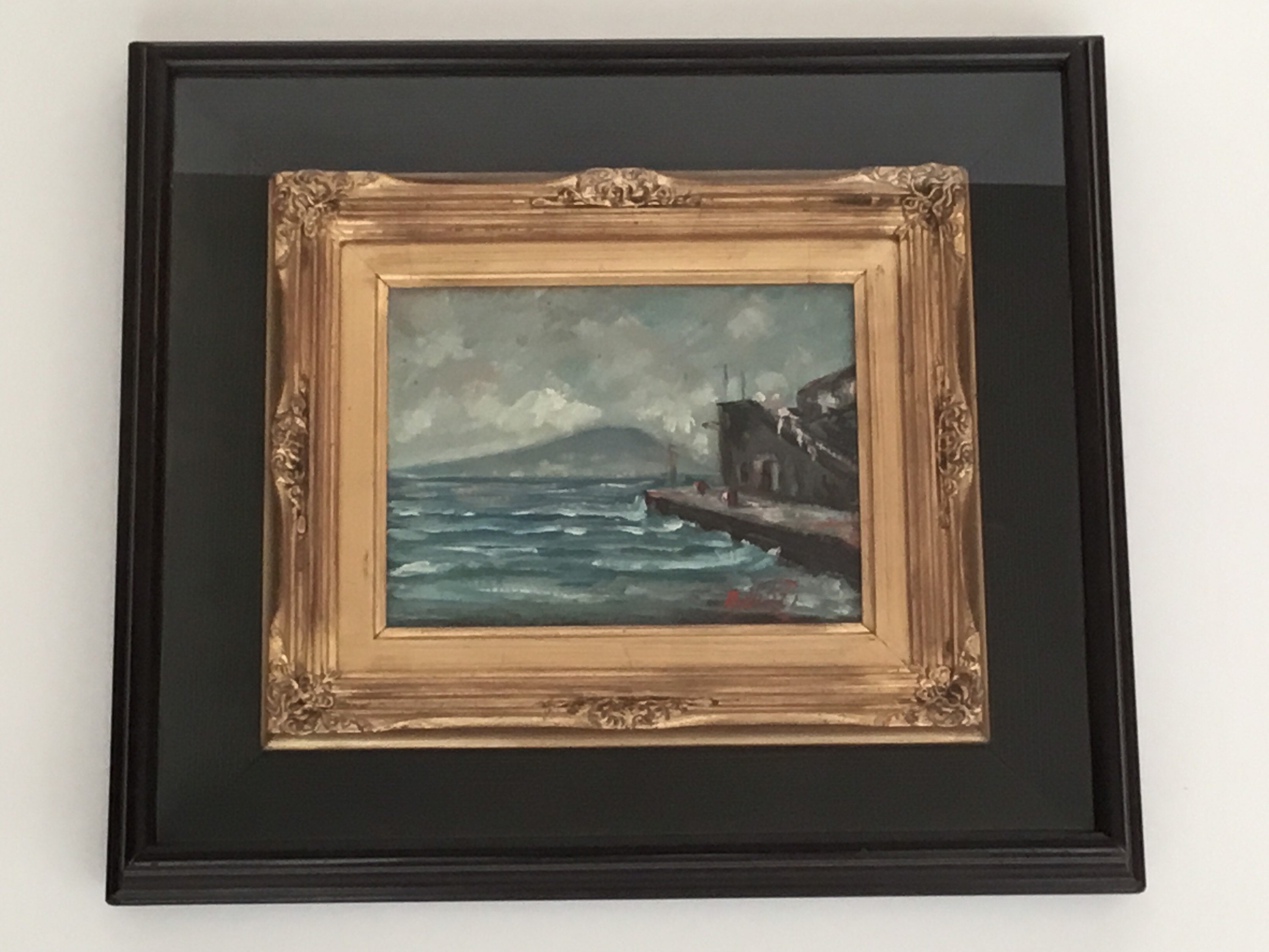 Vintage Oil Painting | Sorrento Coast 1975 by Andrea Virzì, Italian Seascape Signed — photo 3 of 9
