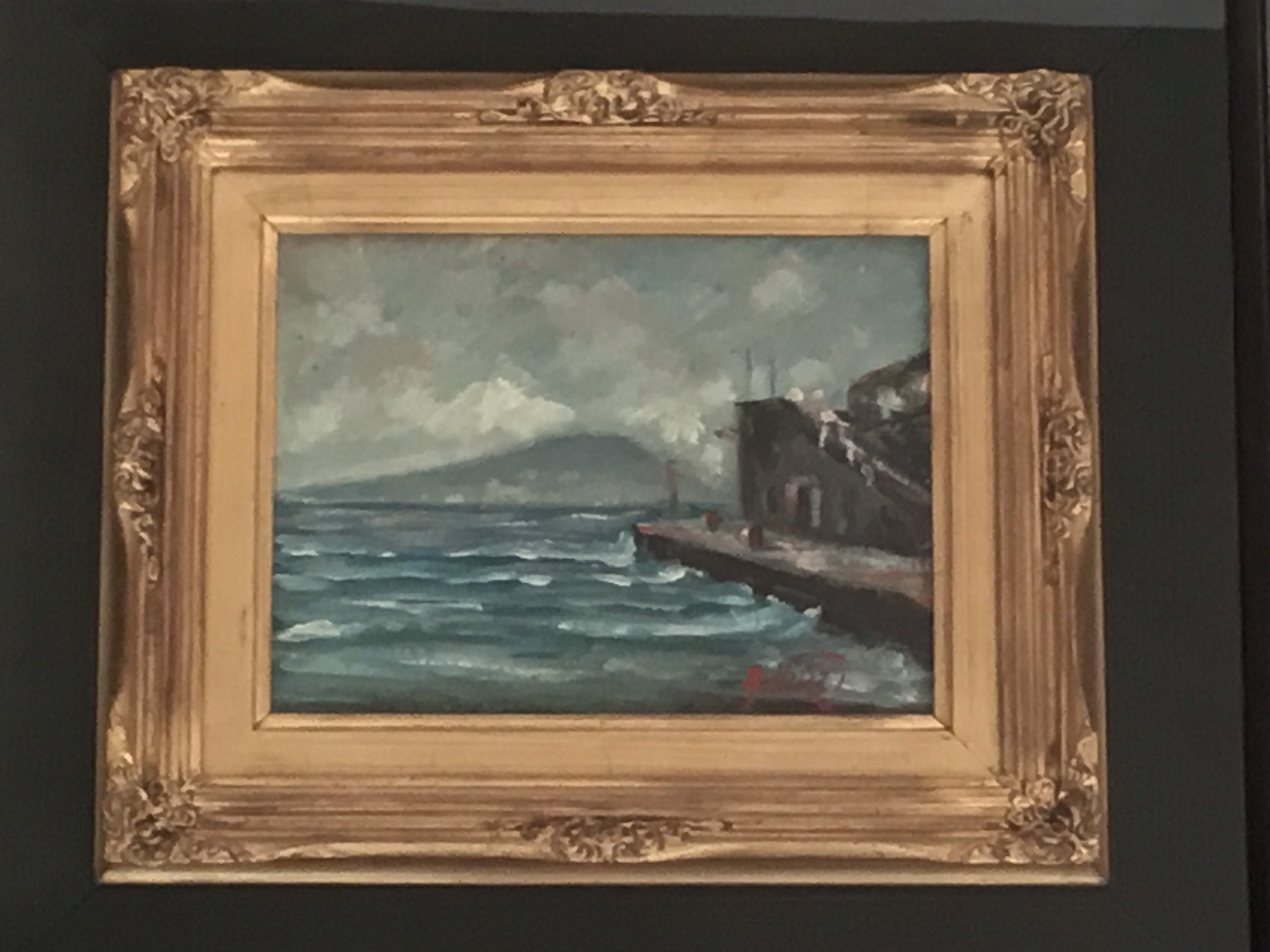 Vintage Oil Painting | Sorrento Coast 1975 by Andrea Virzì, Italian Seascape Signed — photo 4 of 9