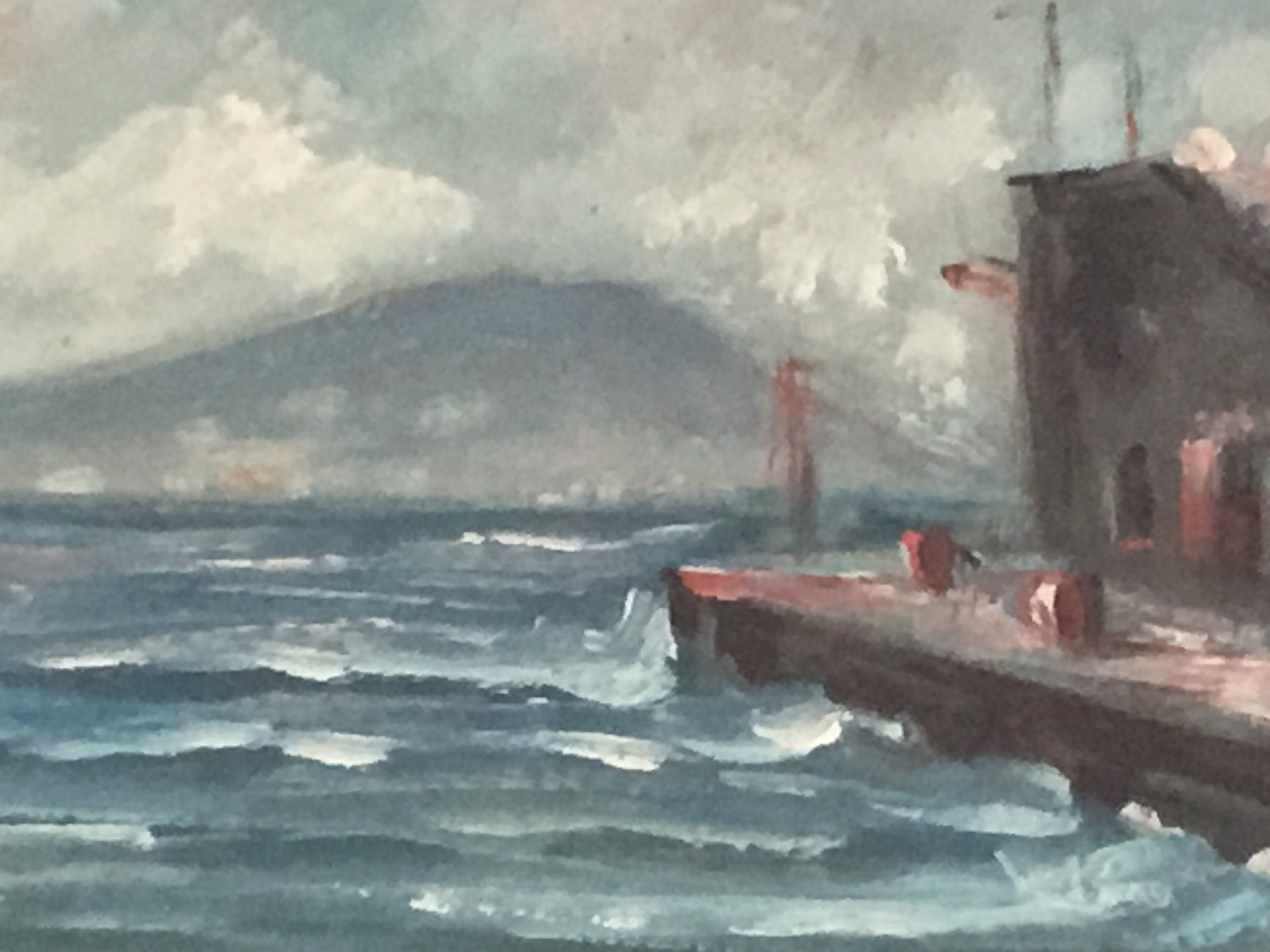 Vintage Oil Painting | Sorrento Coast 1975 by Andrea Virzì, Italian Seascape Signed — photo 5 of 9