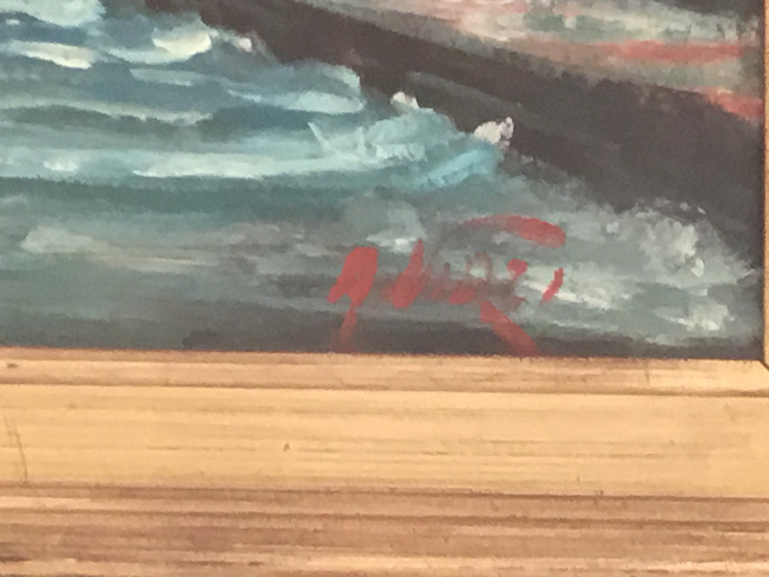 Vintage Oil Painting | Sorrento Coast 1975 by Andrea Virzì, Italian Seascape Signed — photo 6 of 9