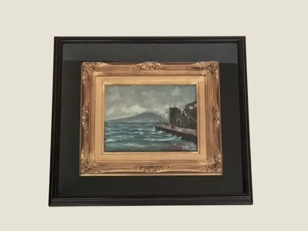 Vintage Oil Painting | Sorrento Coast 1975 by Andrea Virzì, Italian Seascape Signed