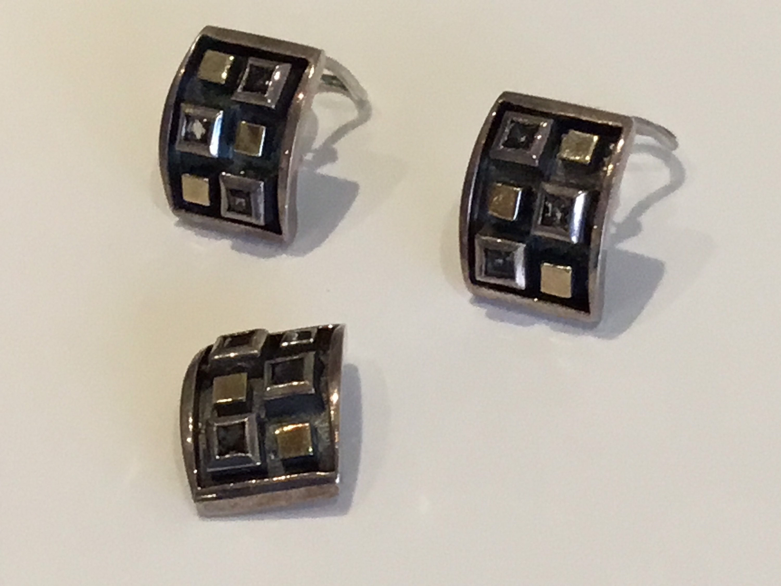 Vintage Jewelry | 1990s Earrings And Pendant Made In France — photo 3 of 11