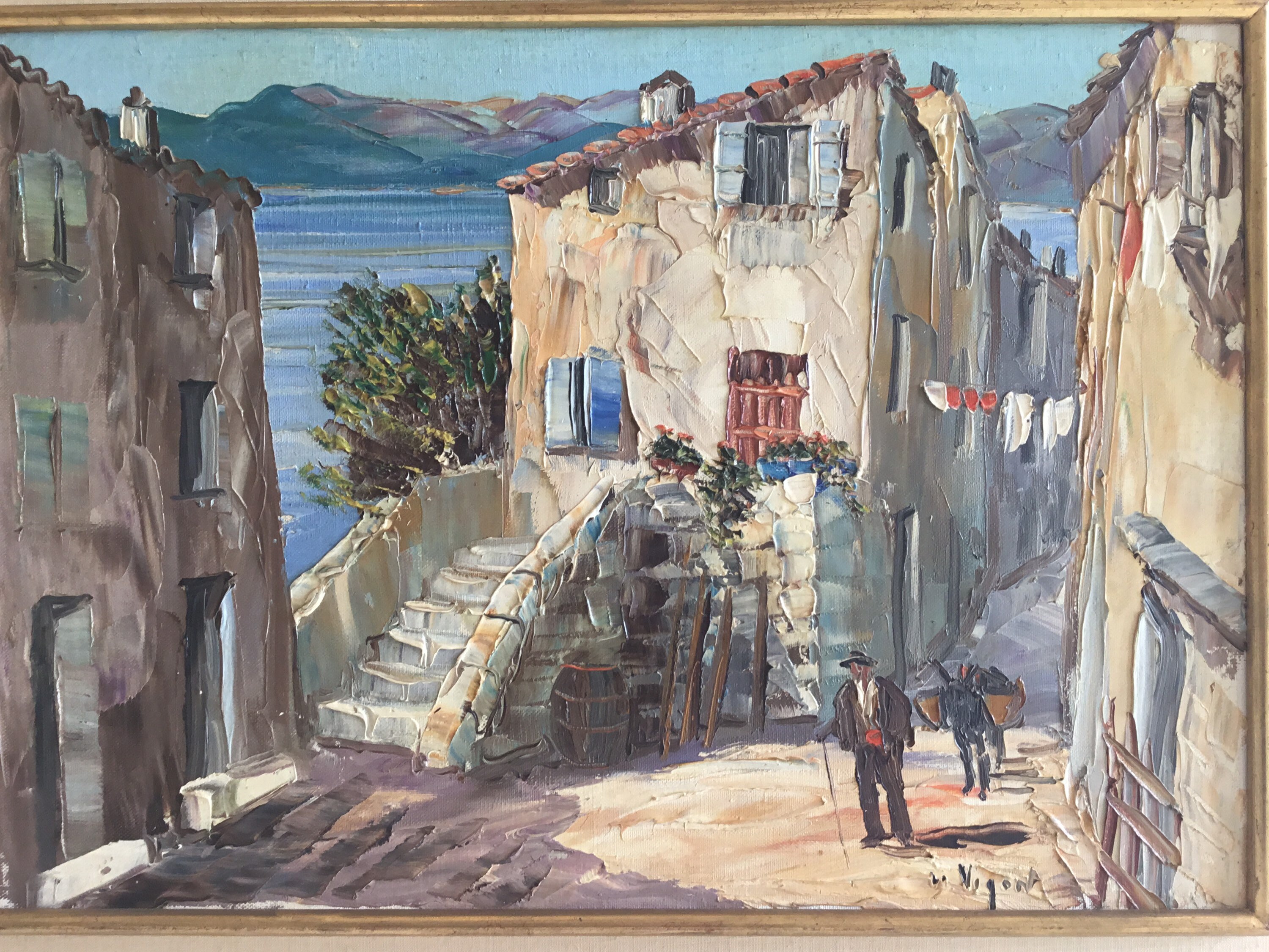 Landscape Painting | Vintage French Oil on Canvas, Louis Vigon Signed Corsica 1950s — photo 4 of 9