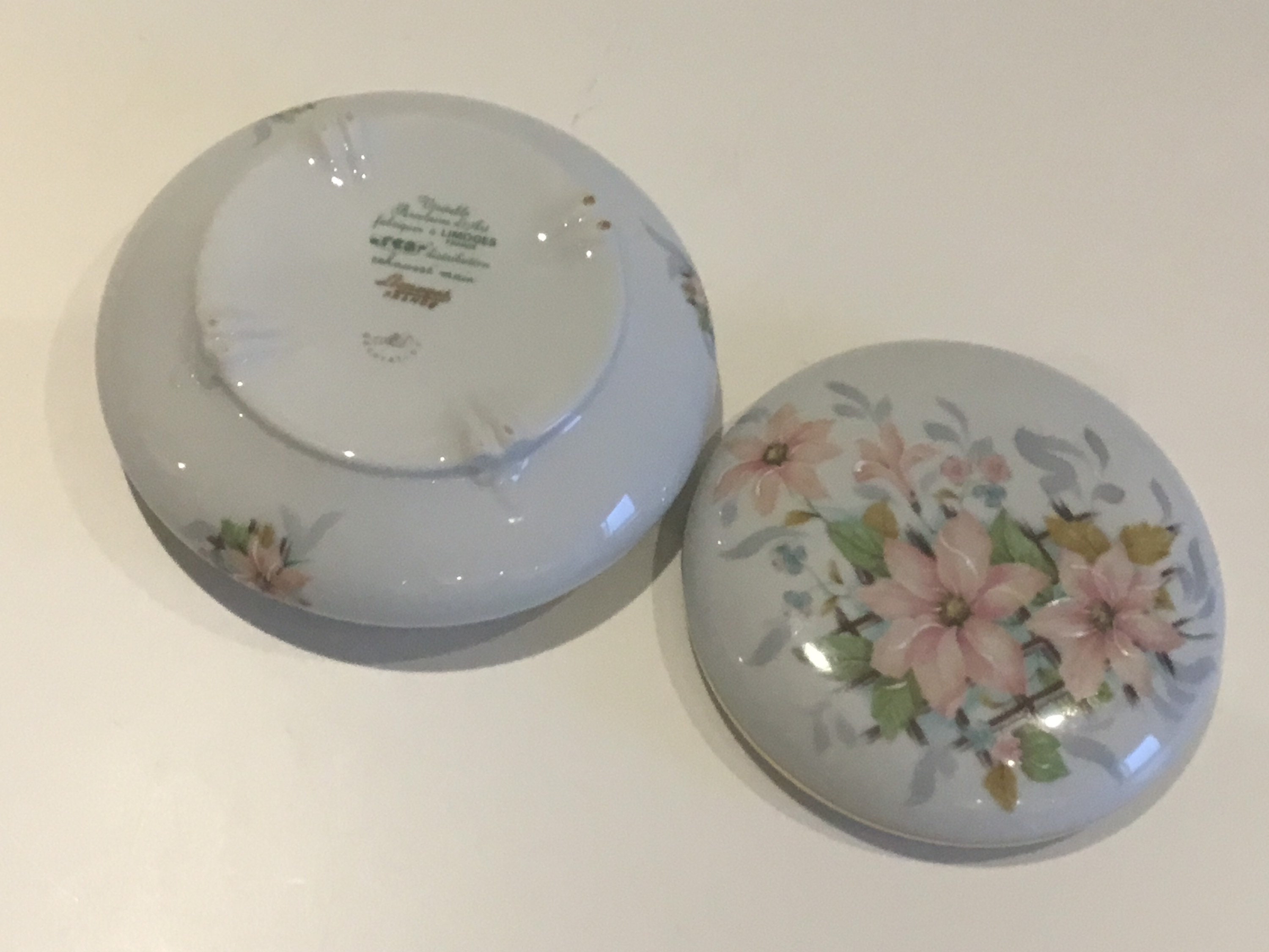 Vintage Limoges Box | French Porcelain Floral Hand Painted, AD Decoration Mark — photo 7 of 7