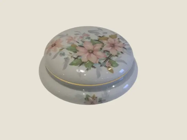 Vintage Limoges Box | French Porcelain Floral Hand Painted, AD Decoration Mark