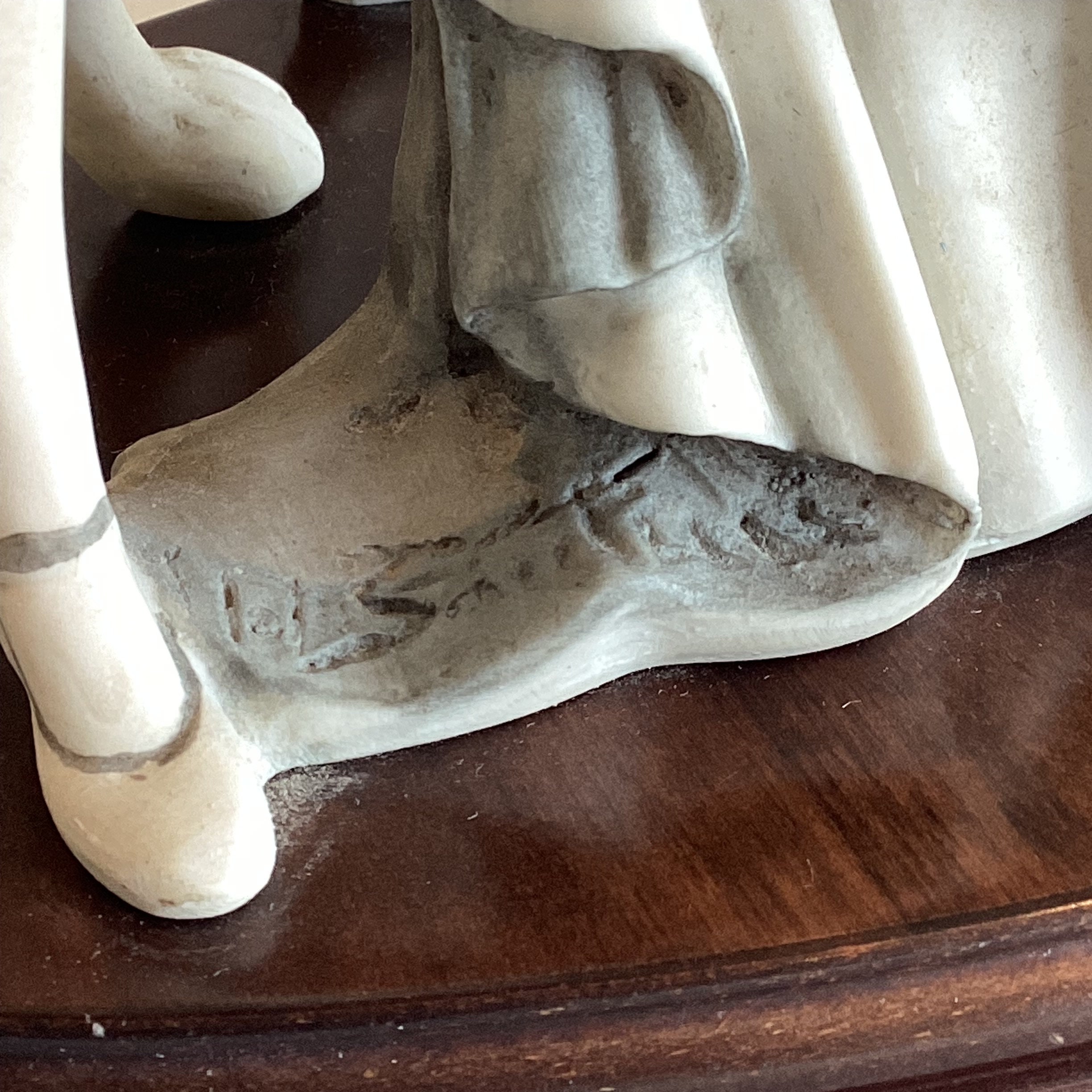 Art Deco Sculpture (1970s) A. Santini Lady with Two Borzoi Dogs, Italian Figurine — photo 9 of 9