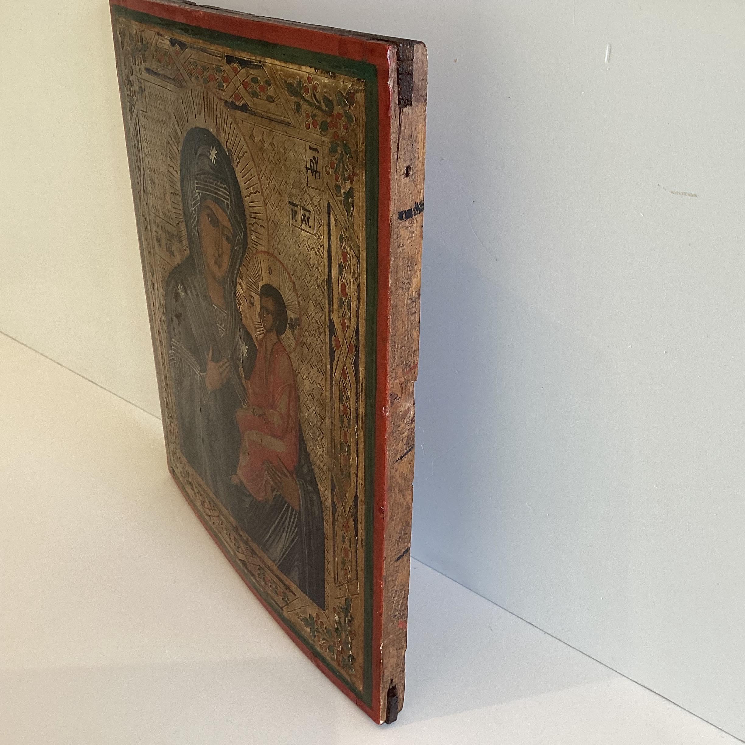 Antique Icon | 1800s Saint Mary With Child, Tempera on Wood, Gold Leaf — photo 11 of 11