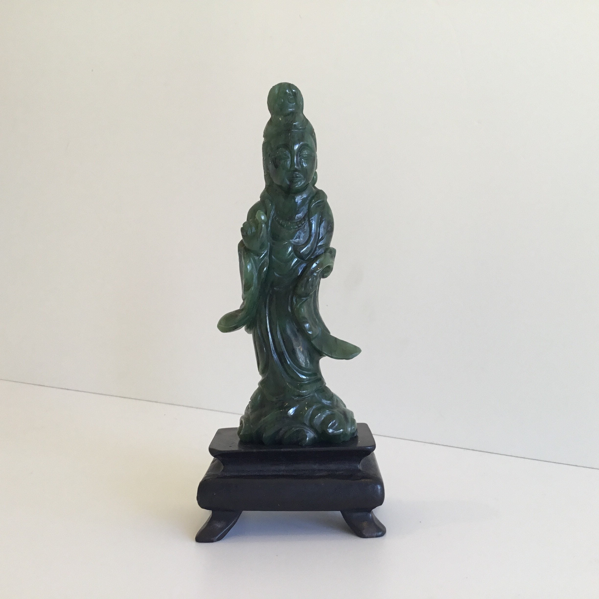 Vintage Figurine | 1930s Chinese Guan Yin Goddess, Hand-Carved Collectible — photo 2 of 8