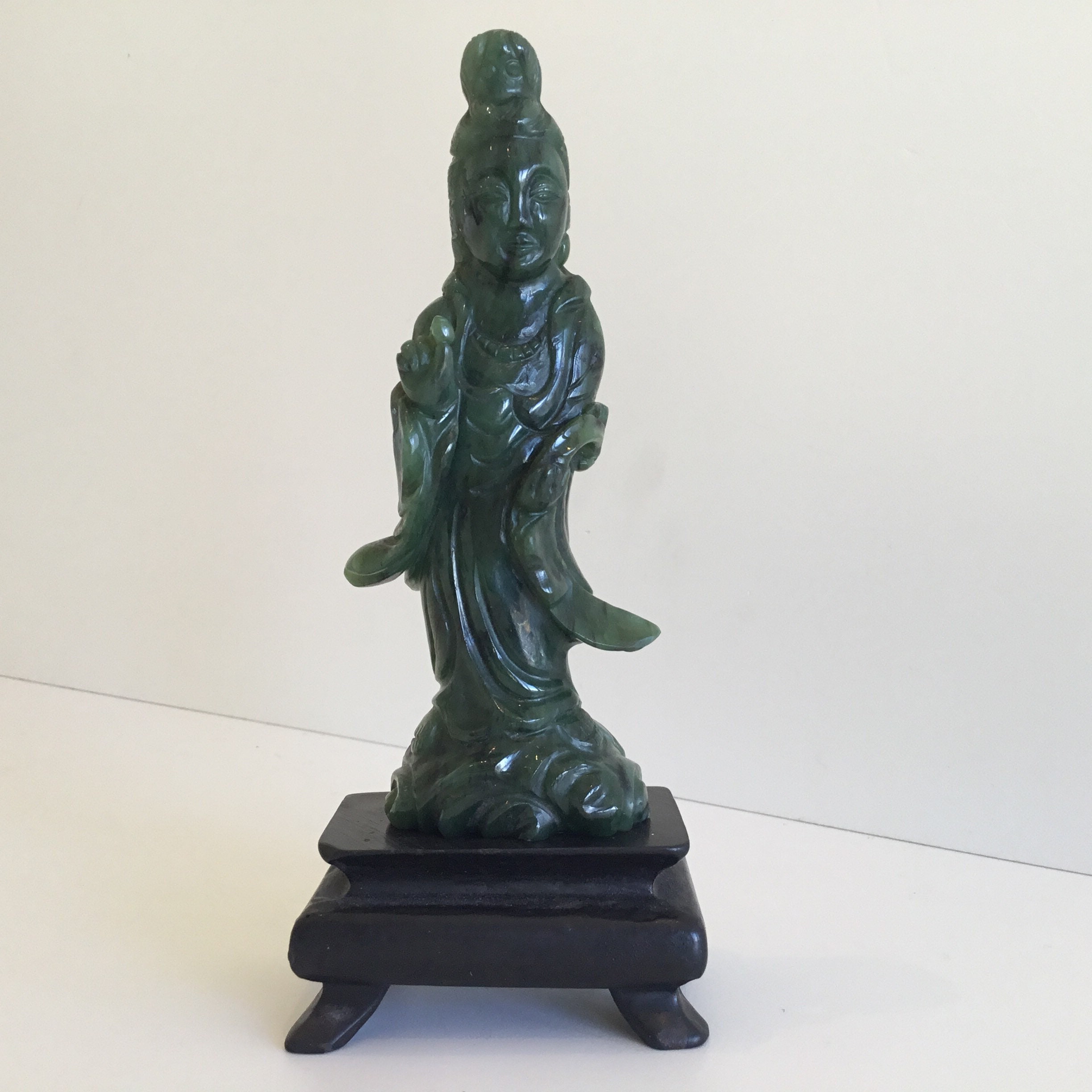 Vintage Figurine | 1930s Chinese Guan Yin Goddess, Hand-Carved Collectible — photo 3 of 8