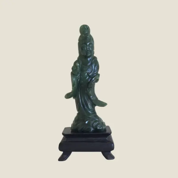 Vintage Figurine | 1930s Chinese Guan Yin Goddess, Hand-Carved Collectible