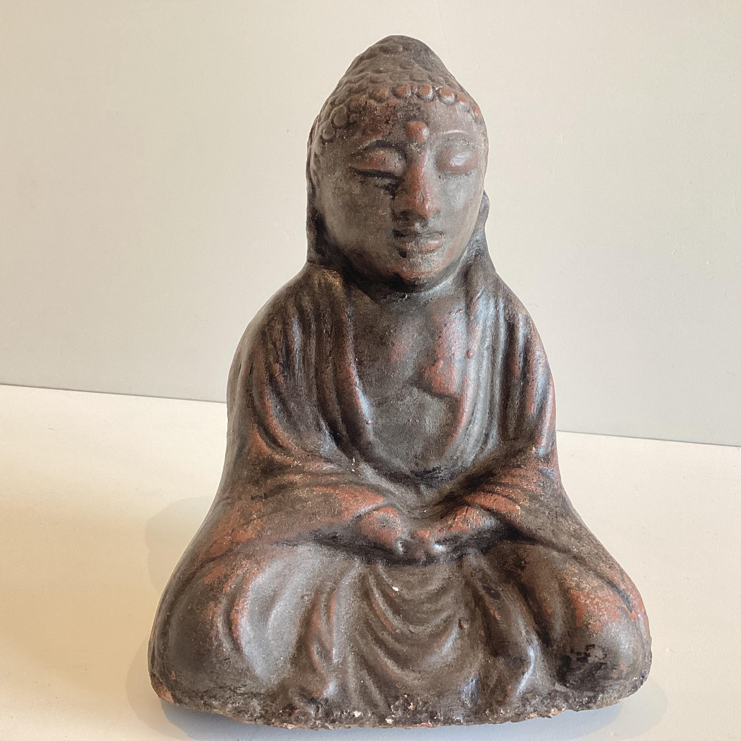 Antique Buddha | 1900s Indian Sculpture, Terracotta Statue — photo 3 of 9