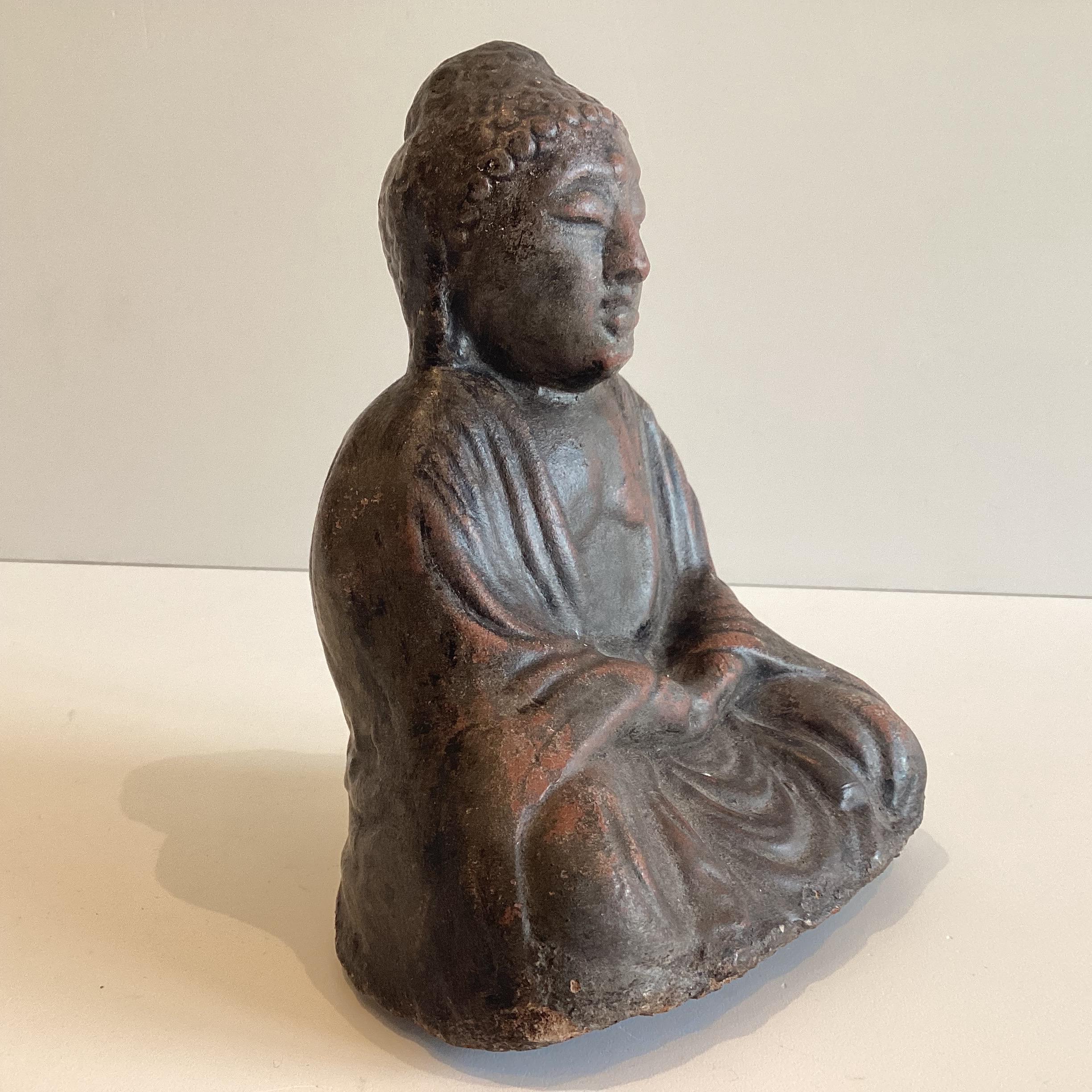 Antique Buddha | 1900s Indian Sculpture, Terracotta Statue — photo 4 of 9