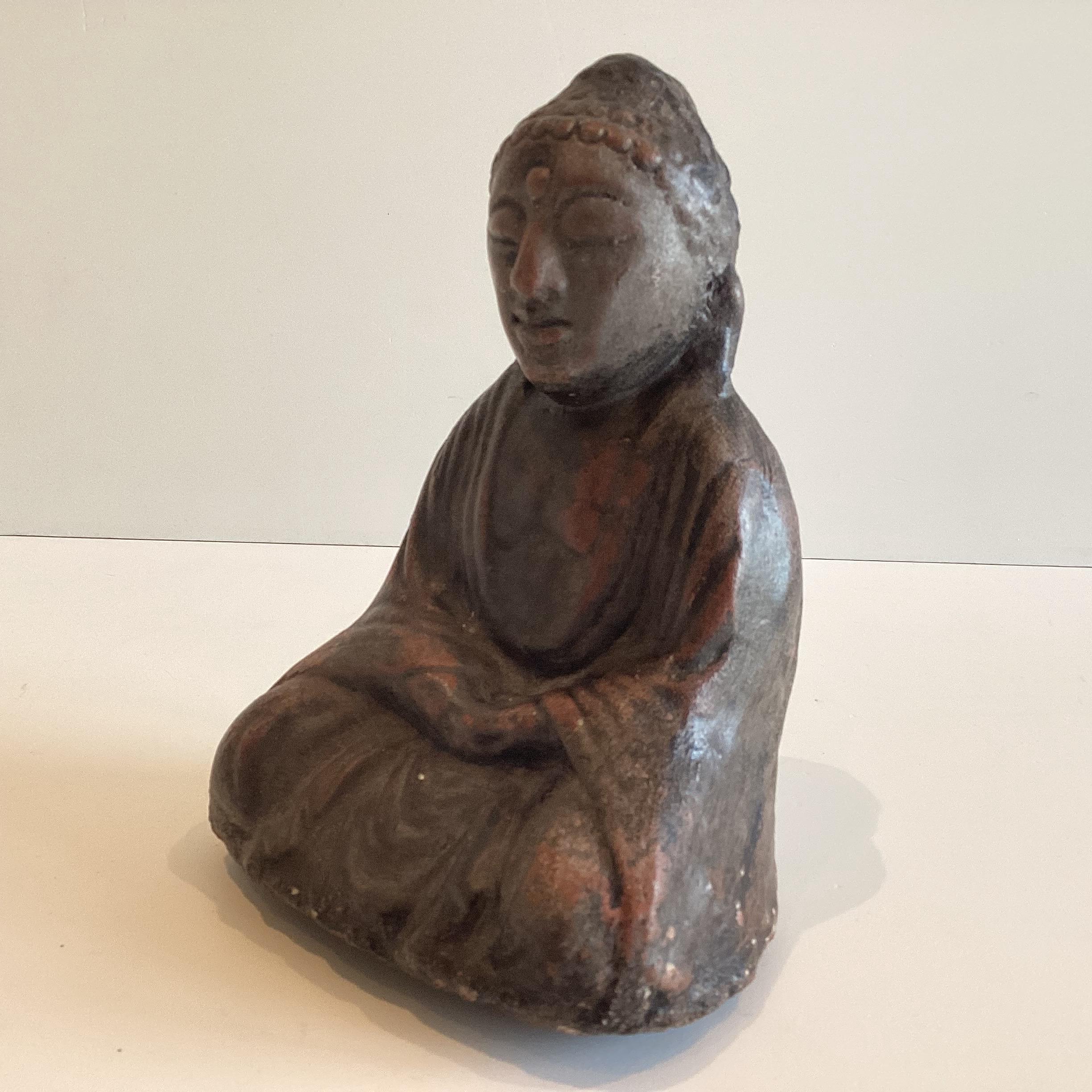 Antique Buddha | 1900s Indian Sculpture, Terracotta Statue — photo 6 of 9