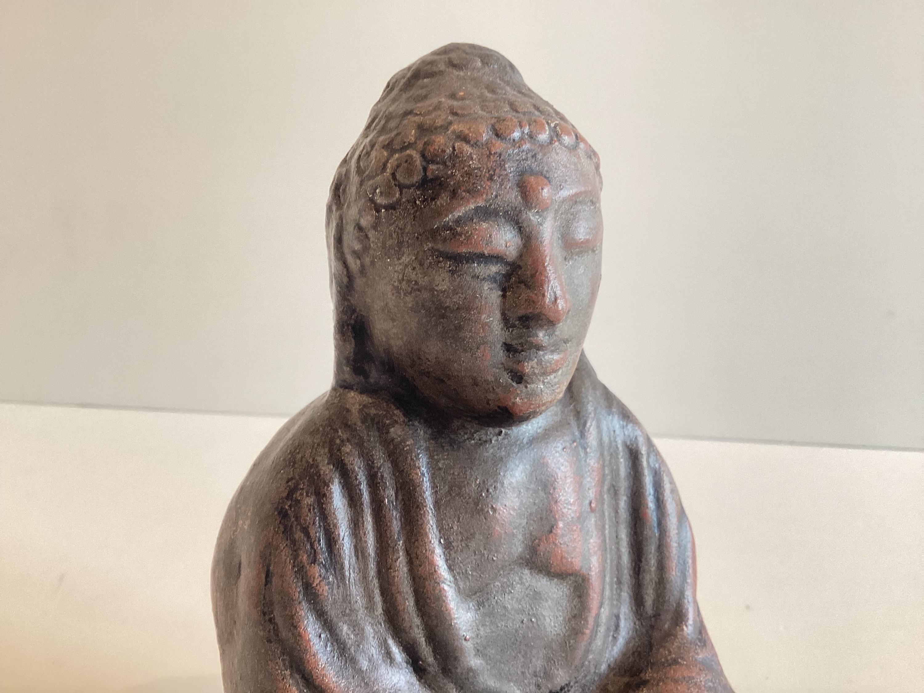 Antique Buddha | 1900s Indian Sculpture, Terracotta Statue — photo 7 of 9