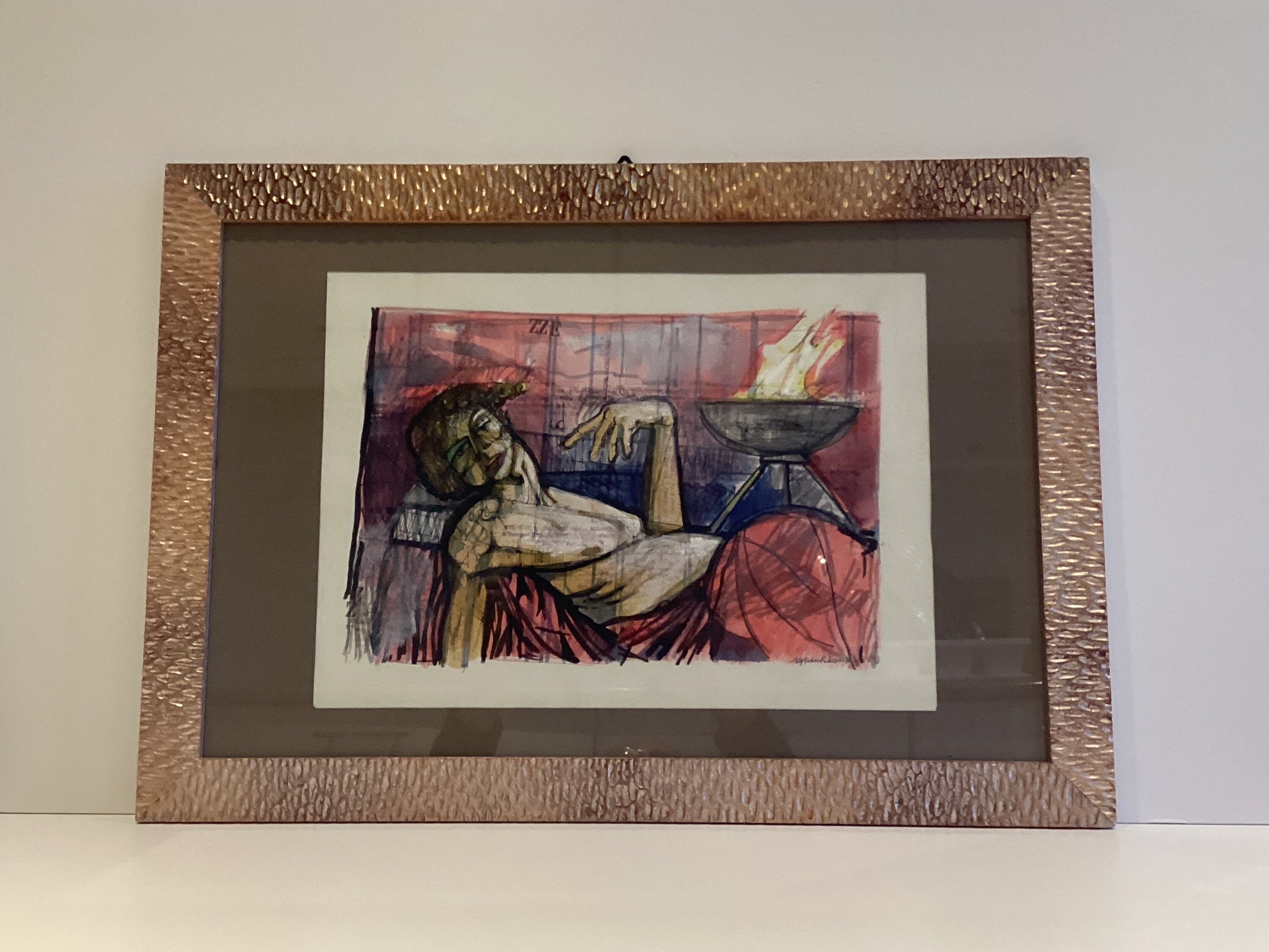 Vintage Painting | Alfredo Pompilio 1969 Italy, Mixed Media Ink Original Technique — photo 2 of 8