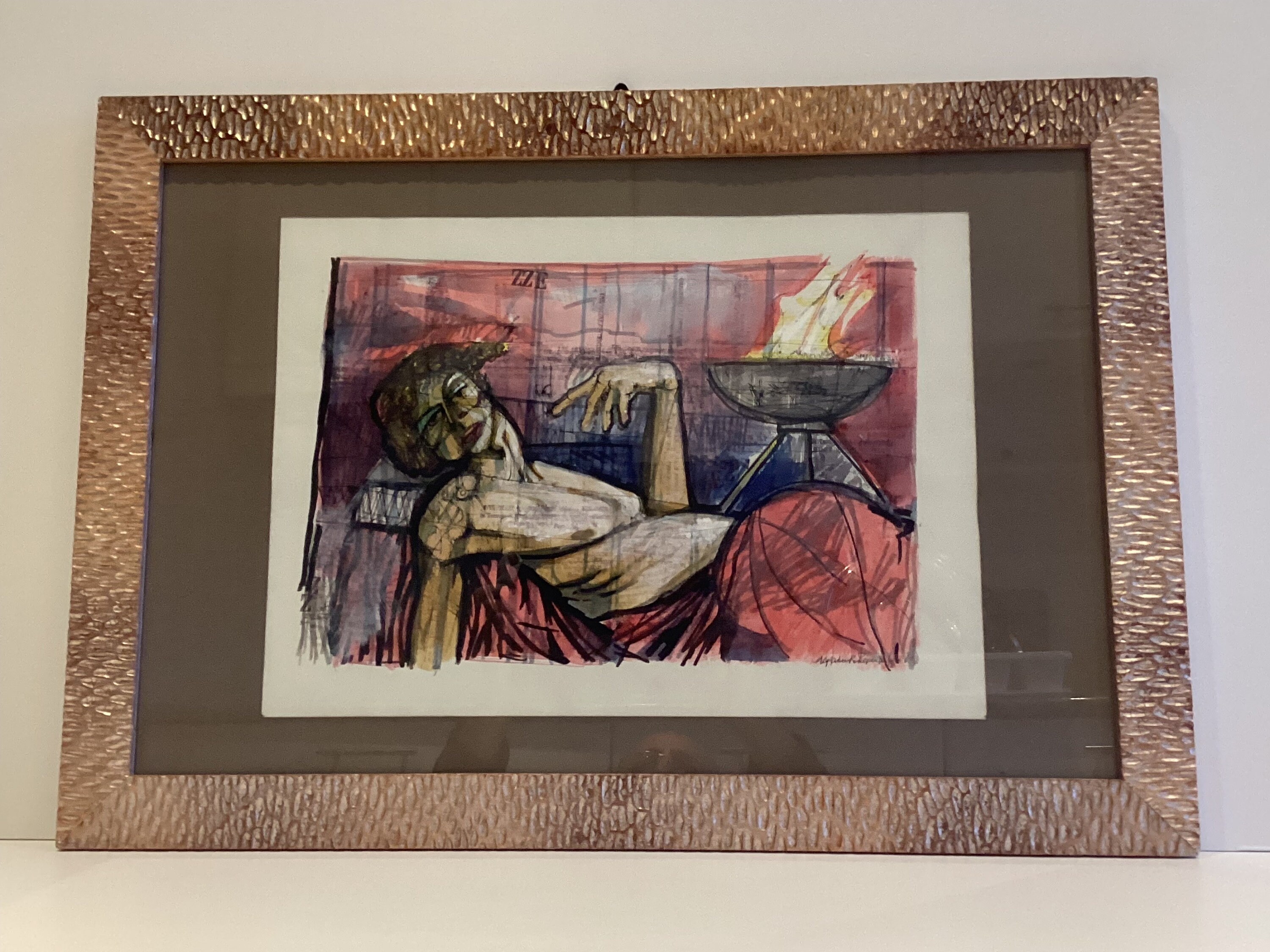 Vintage Painting | Alfredo Pompilio 1969 Italy, Mixed Media Ink Original Technique — photo 3 of 8