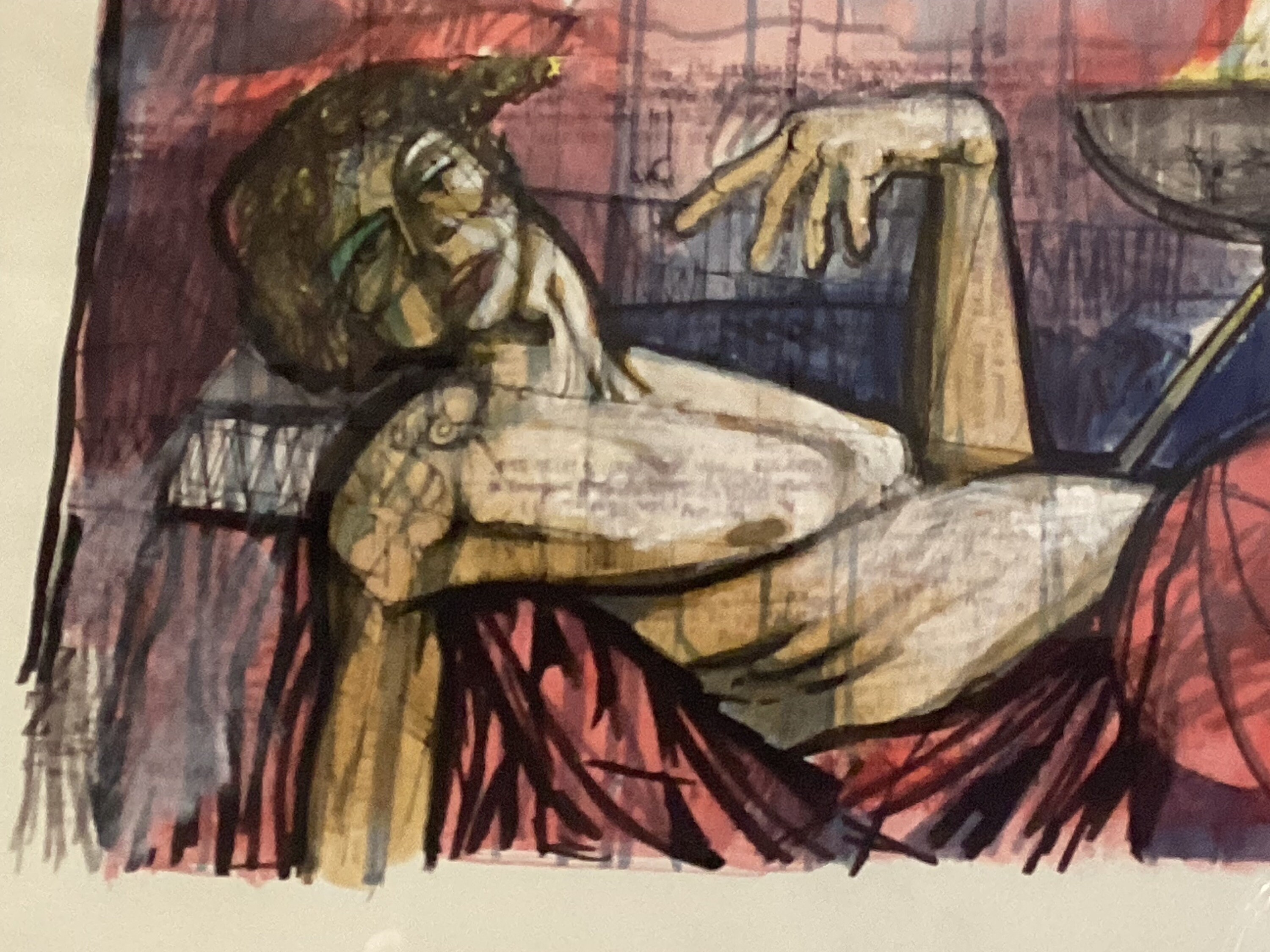 Vintage Painting | Alfredo Pompilio 1969 Italy, Mixed Media Ink Original Technique — photo 5 of 8
