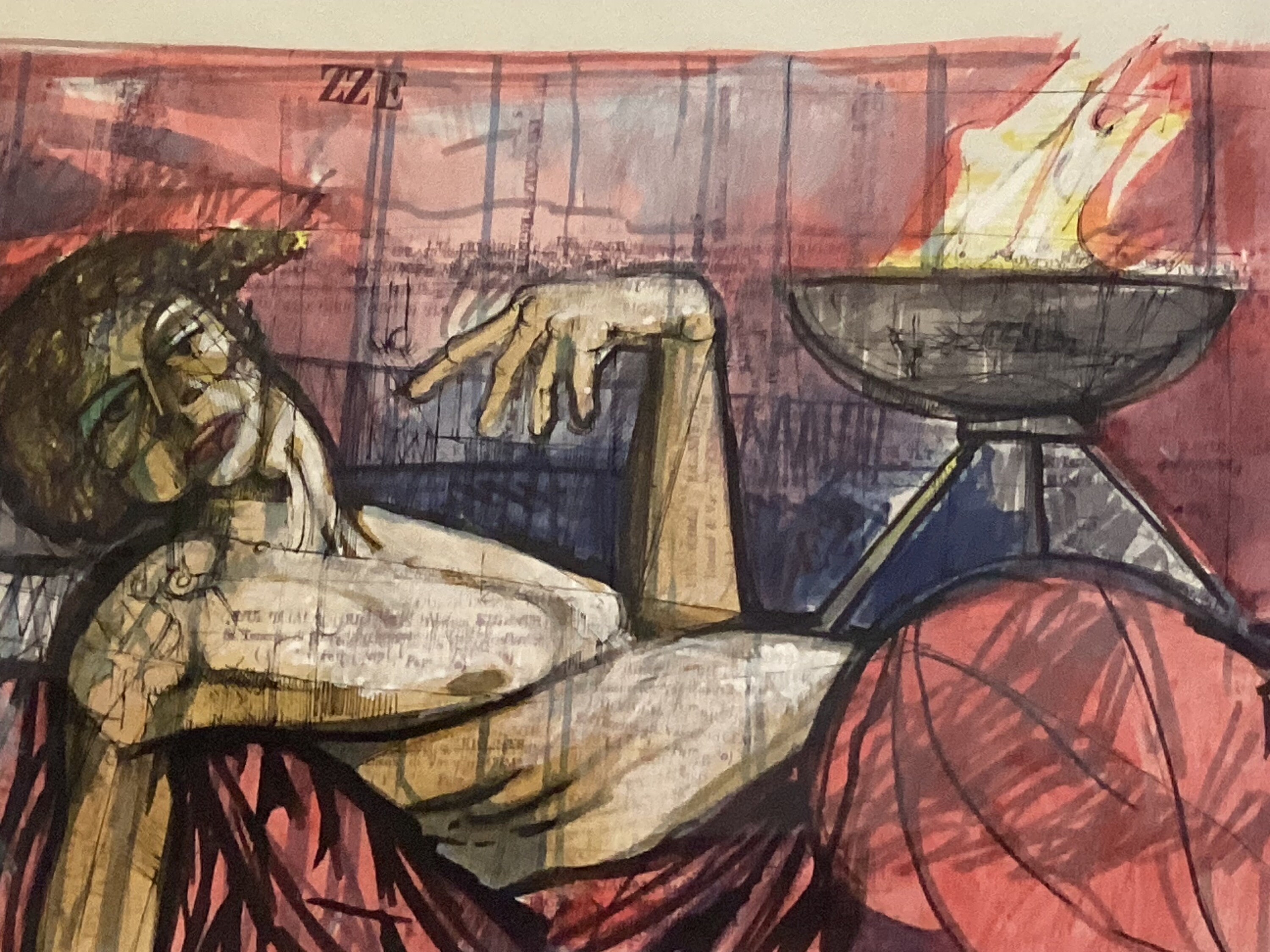 Vintage Painting | Alfredo Pompilio 1969 Italy, Mixed Media Ink Original Technique — photo 6 of 8