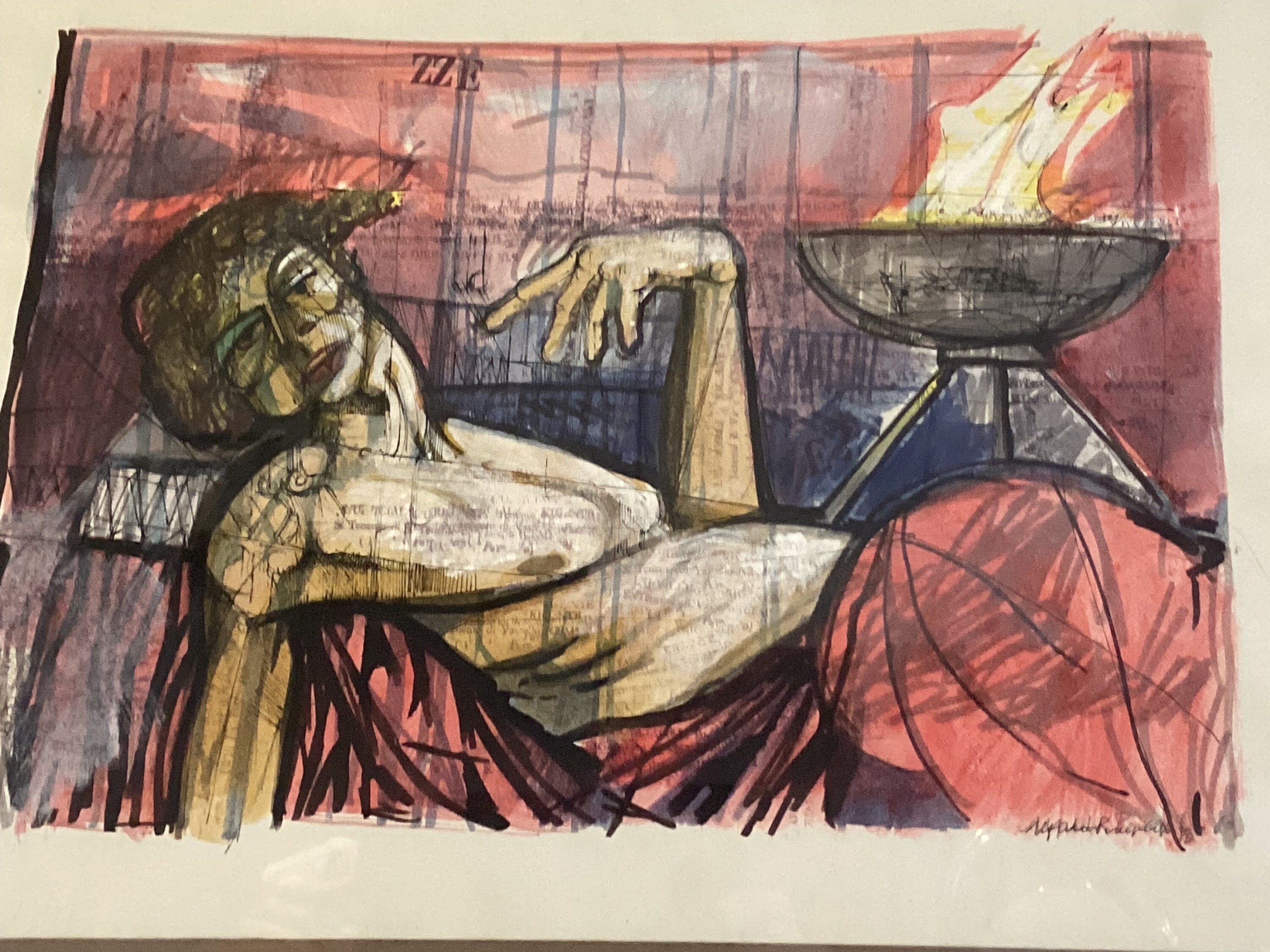Vintage Painting | Alfredo Pompilio 1969 Italy, Mixed Media Ink Original Technique — photo 8 of 8