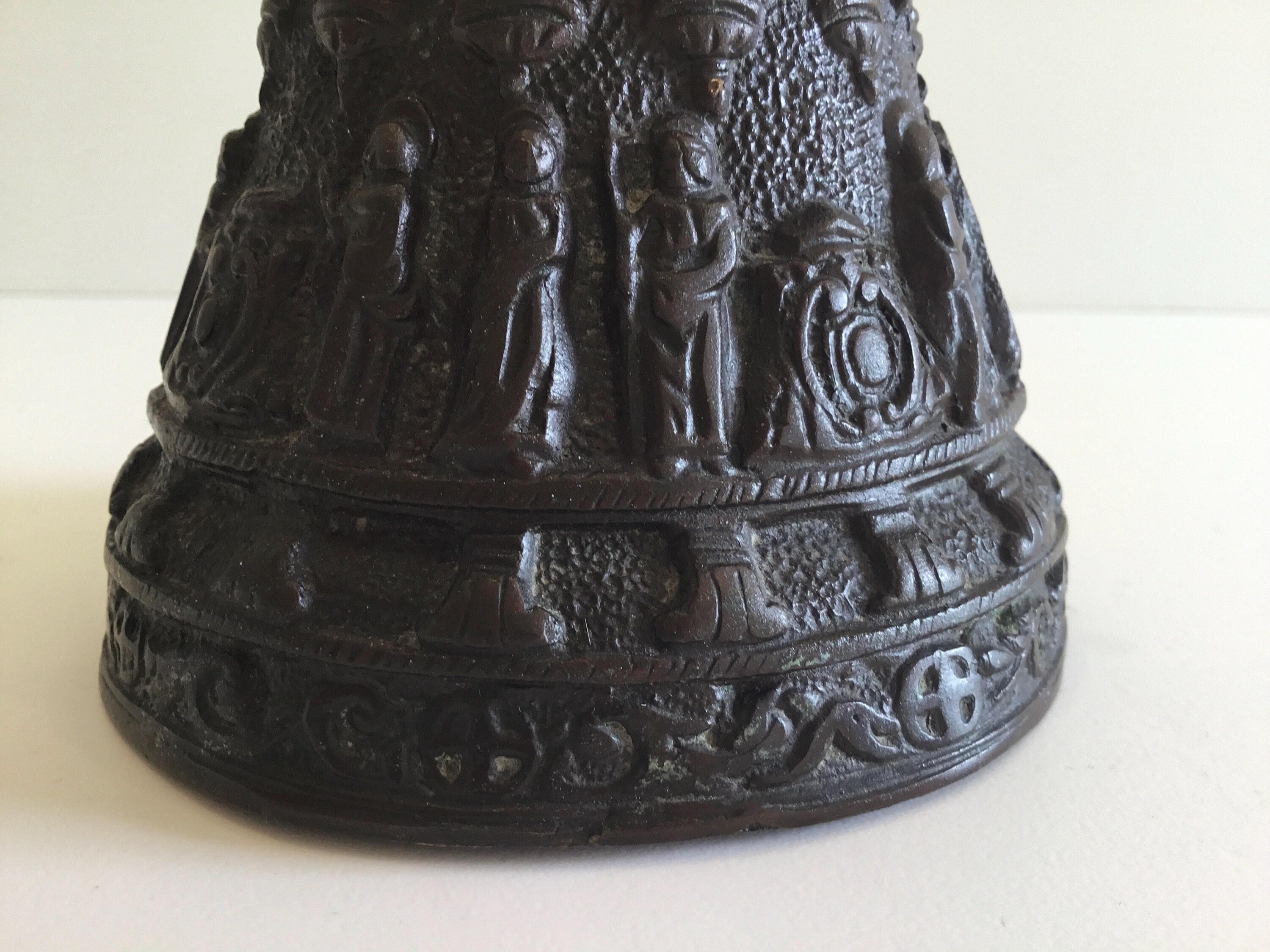 Antique Bronze Bell | 1900s French with 12 Apostles Relief, Rare Collectible — photo 7 of 11