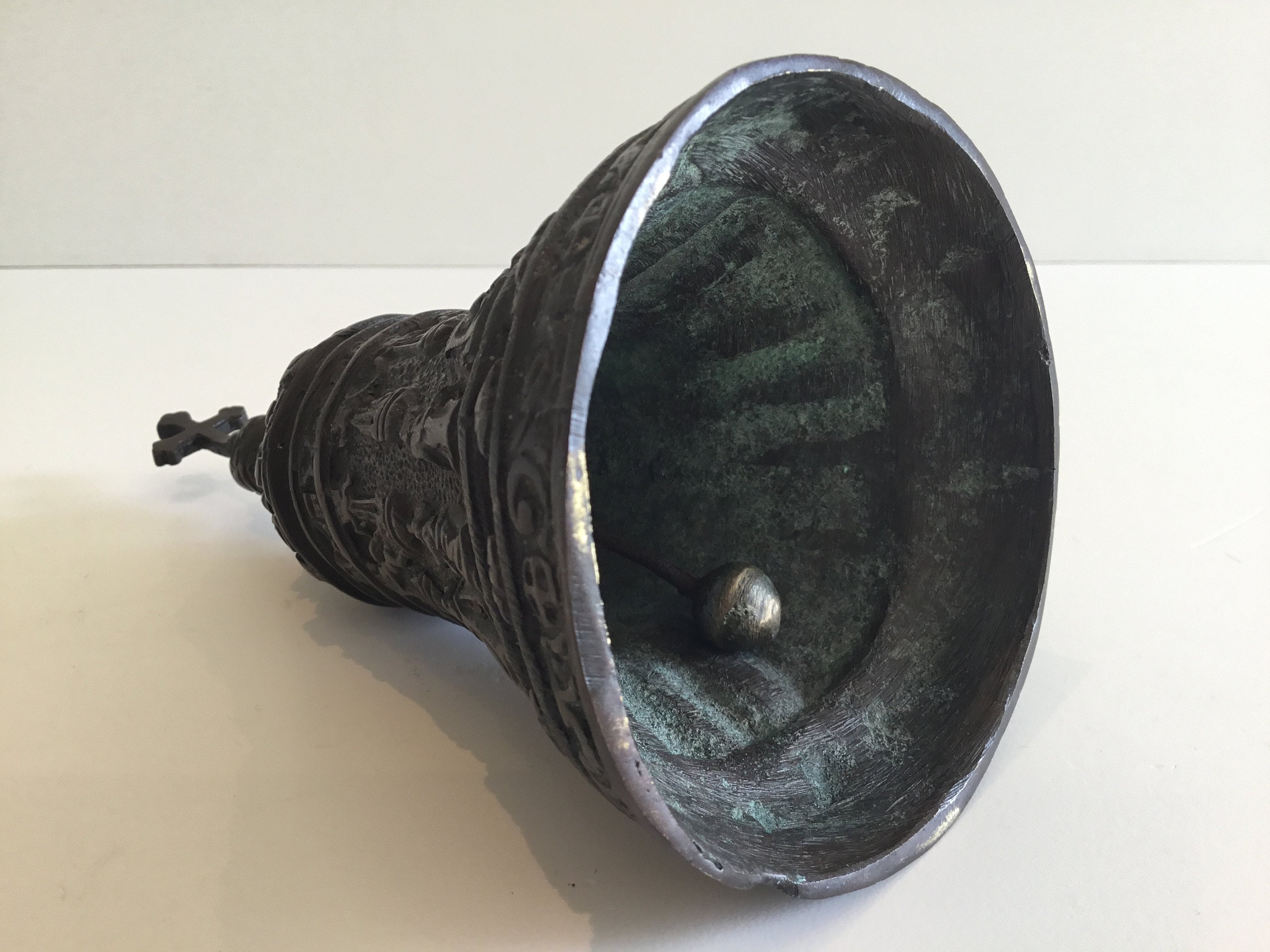 Antique Bronze Bell | 1900s French with 12 Apostles Relief, Rare Collectible — photo 9 of 11