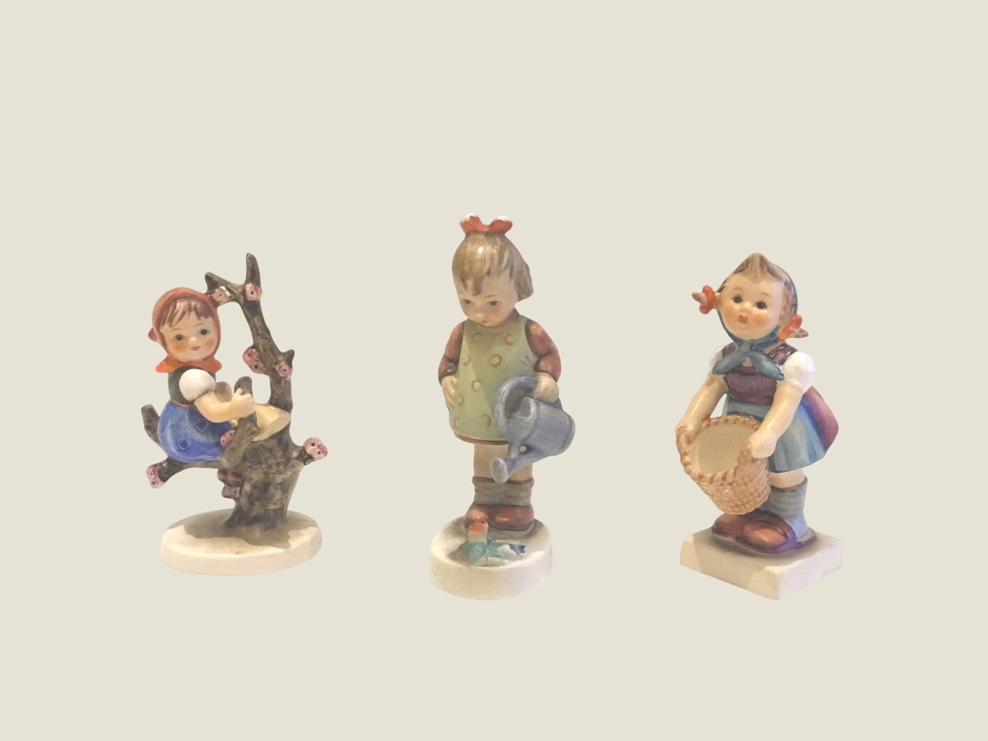 Vintage Figurines – Goebel Hummel Collection: Apple Tree Girl, Little Gardener, Little Helper